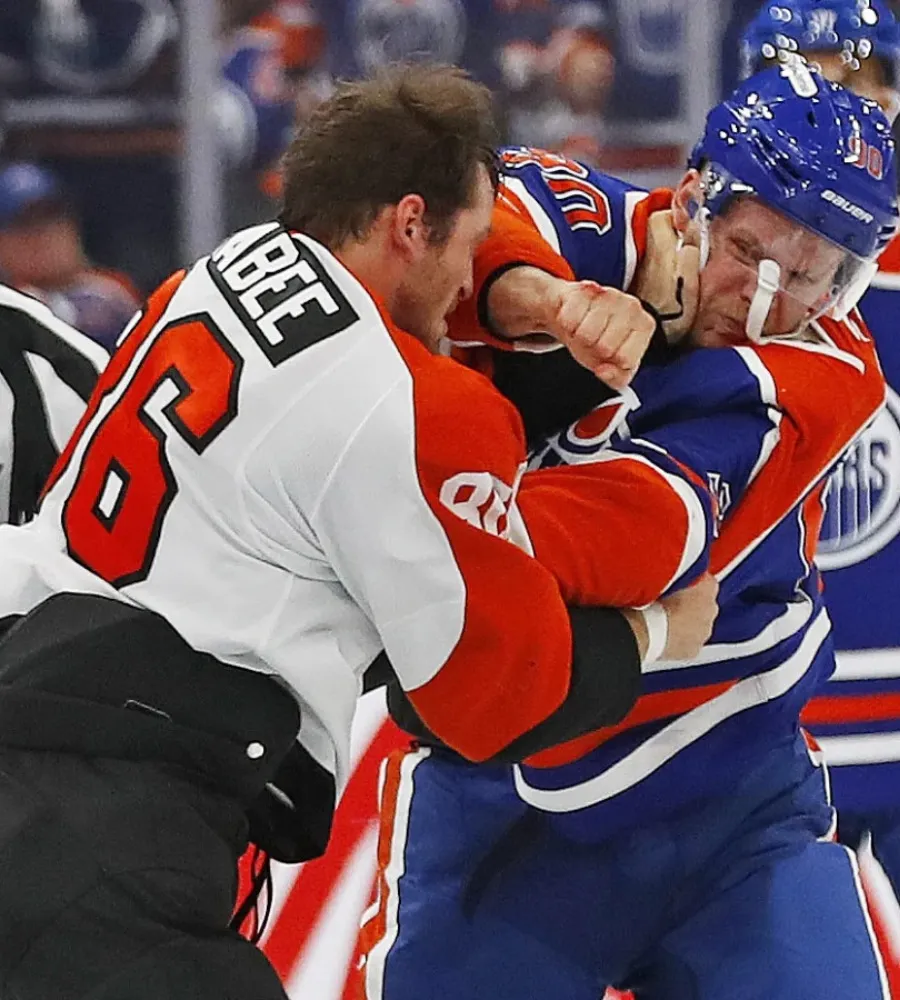 Two fights help spark Oilers comeback against Flyers