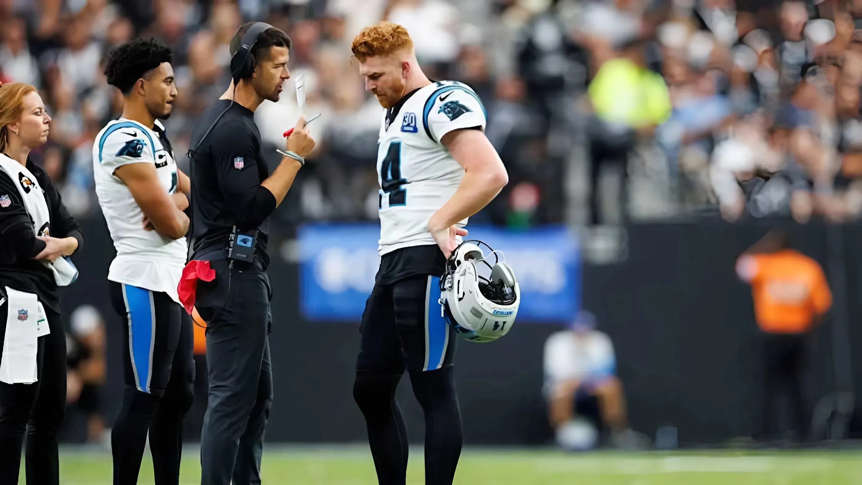 Dave Canales on how Bryce Young is helping the Panthers prepare for the Commanders