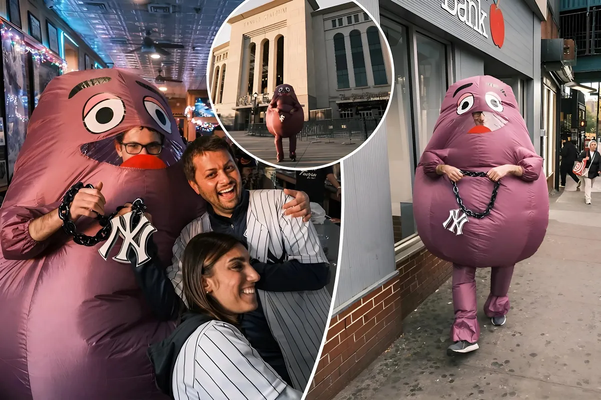 My Adventure Cheering on the Yankees in a Grimace Costume: A Day in the Bronx - lulu