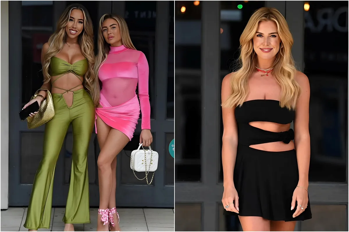 TOWIE's Ella Rae Wise, Dani Imbert and Chloe Meadows put on very racy displays in figure-hugging outfits as they join the rest of the cast to film final scenes of the series liennhi