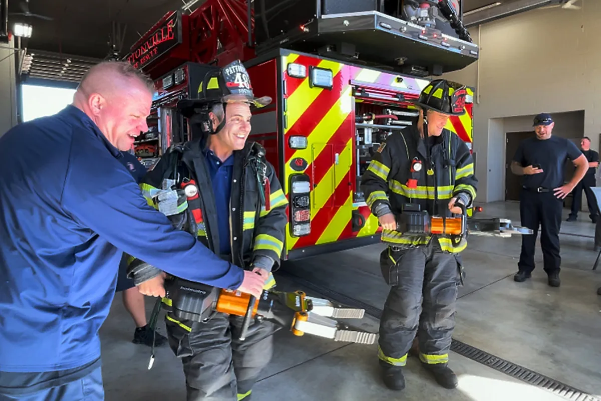 Andy Cohen campaigns for Lucas Kunce Friday in St. Louis as they visit firefighter, paramedics ngocc