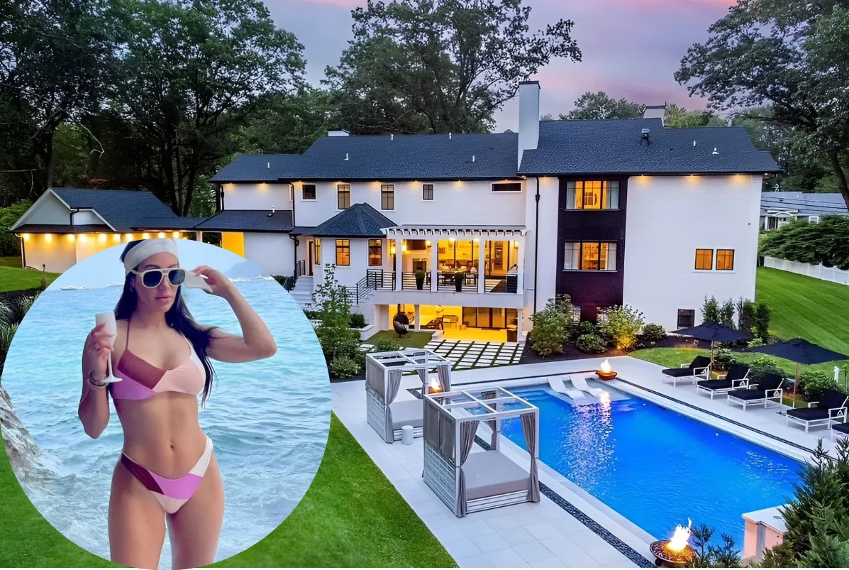 Melissa Gorga, 44, of Real Housewives Of New Jersey gives followers a look at her newly built mansion in Franklin Lakes complete with swimming pool and cabanas.