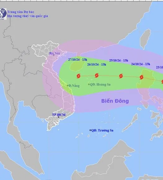 KH:.Ẩ:.N: Dự báo hướng đi của bão Trà Mi ngày 22/10, các tỉnh sau đặc biệt chú ý