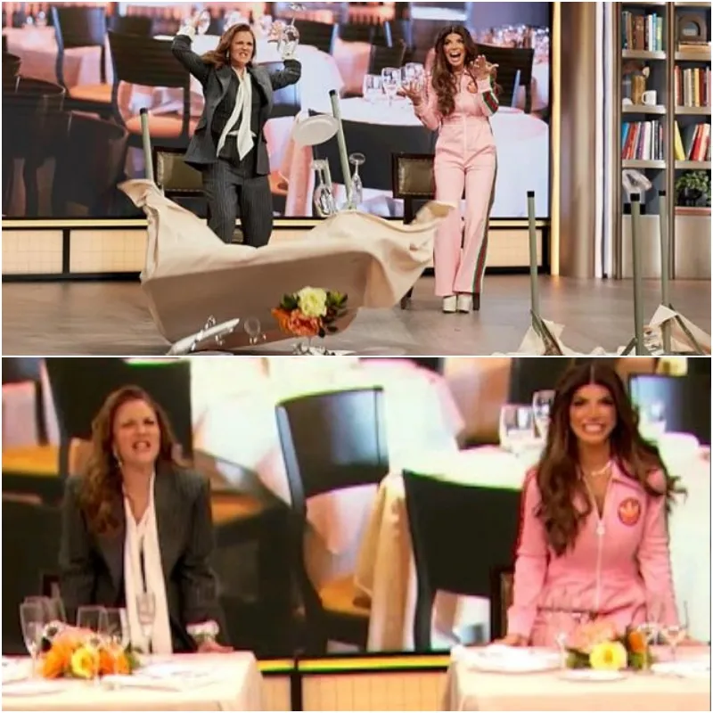 Teresa Giudice Gives Drew Barrymore a Lesson on How to Flip a Table After Iconic 'RHONJ' Moment