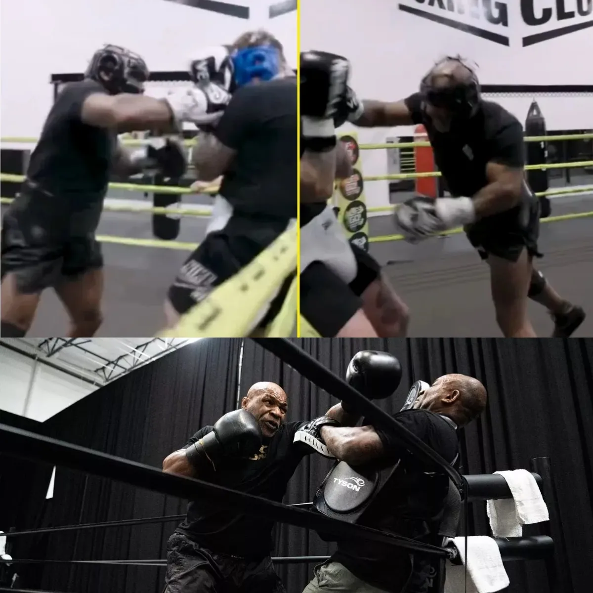 ‘He’s in trouble’ – Mike Tyson leaves boxing fans concerned as he releases first sparring footage ahead of Jake Paul fight