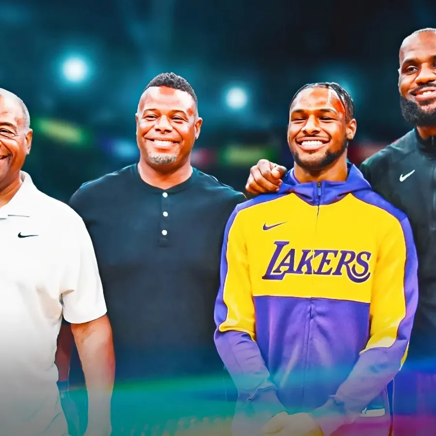 Lakers' LeBron James, Bronny James meet Ken Griffey Jr., Sr. in legendary moment