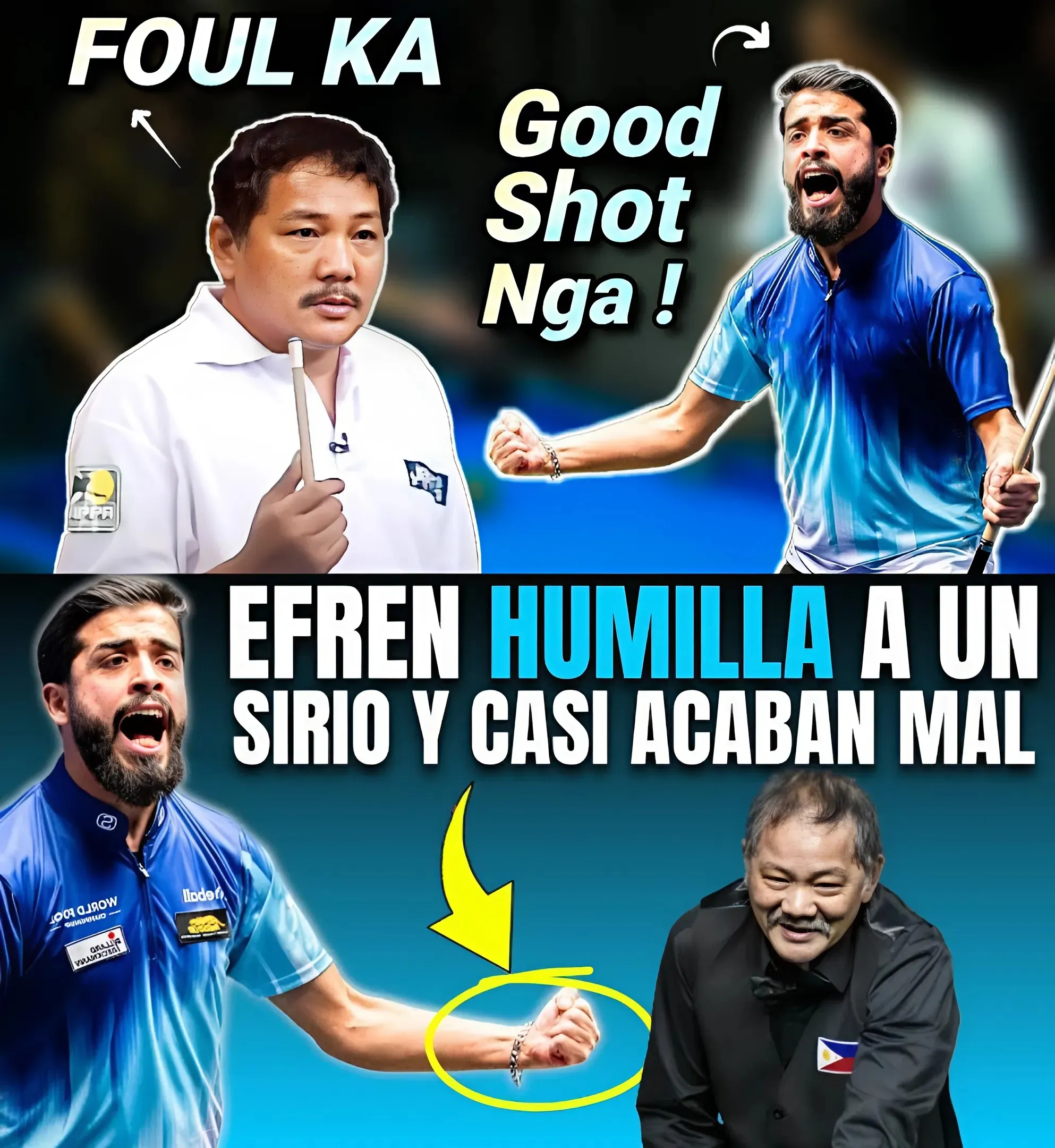 Efren Reyes Beats Syrian Player Miserably: The Fight Almost Ended In Disaster!