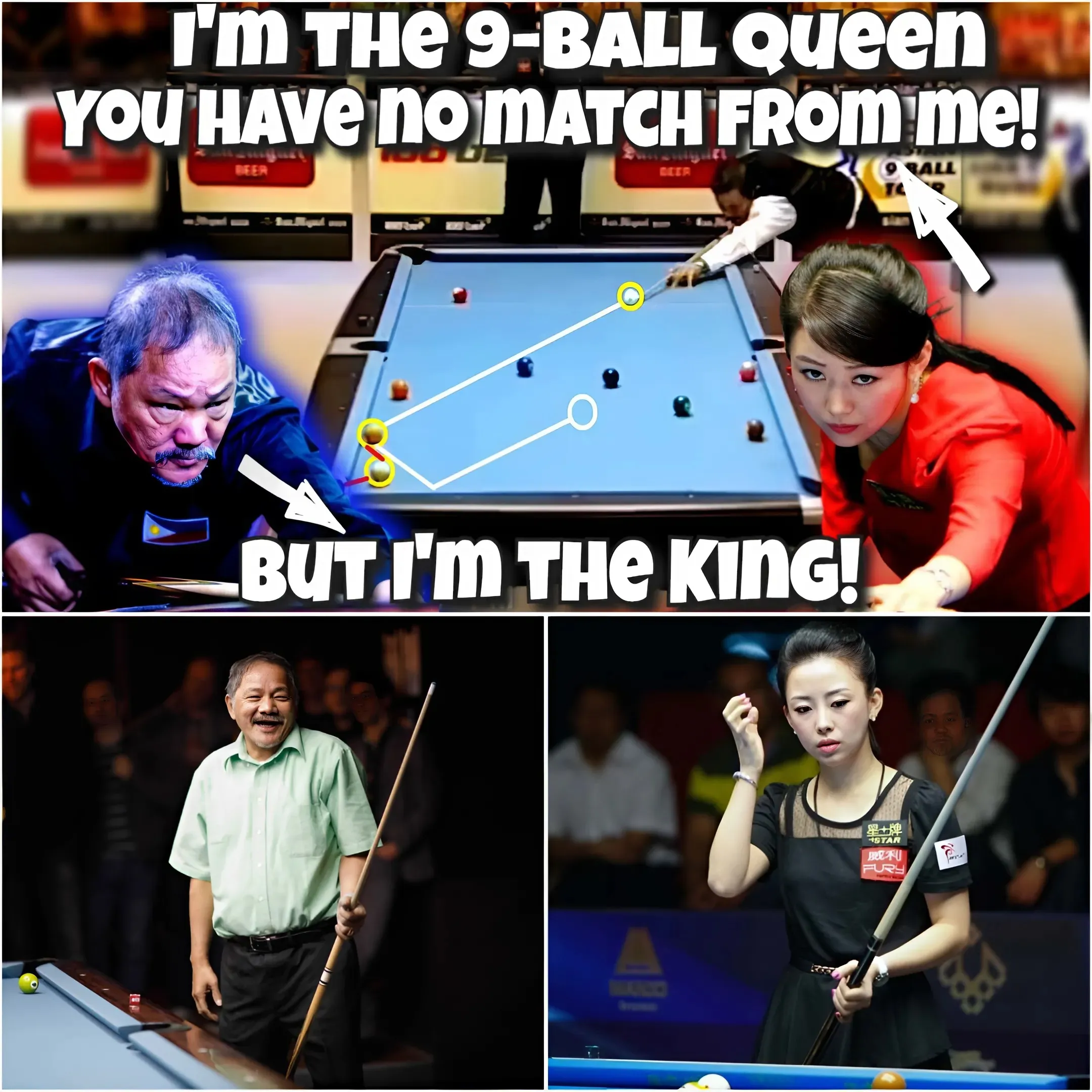 The Chinese 9-Ball Queen Pan Xiaoting Collides with the Magician Efren Reyes to Test The 9-Ball King