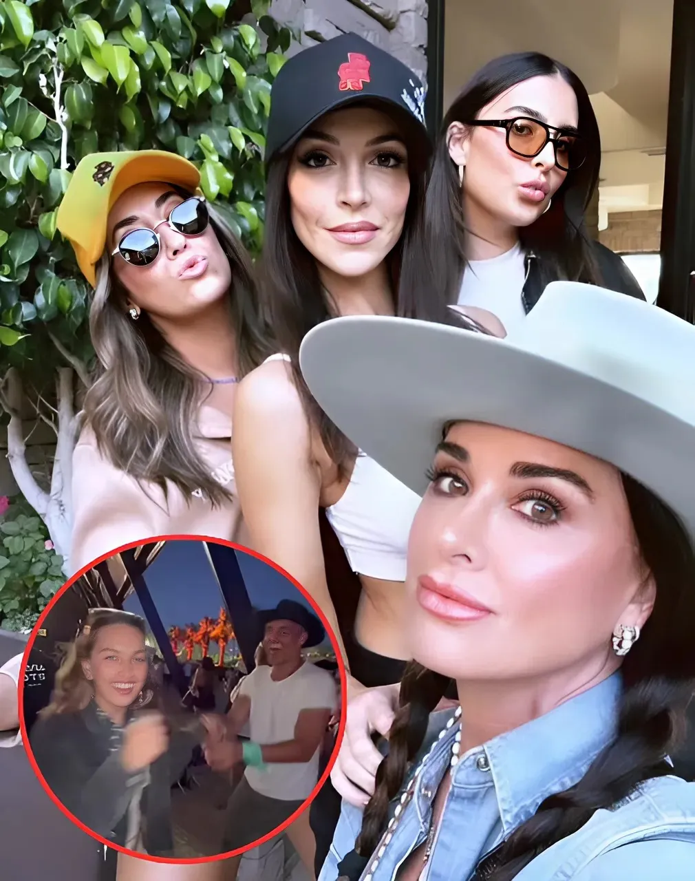 Kyle Richards and estranged husband Mauricio Umansky are seen partying together at Stagecoach with their daughters