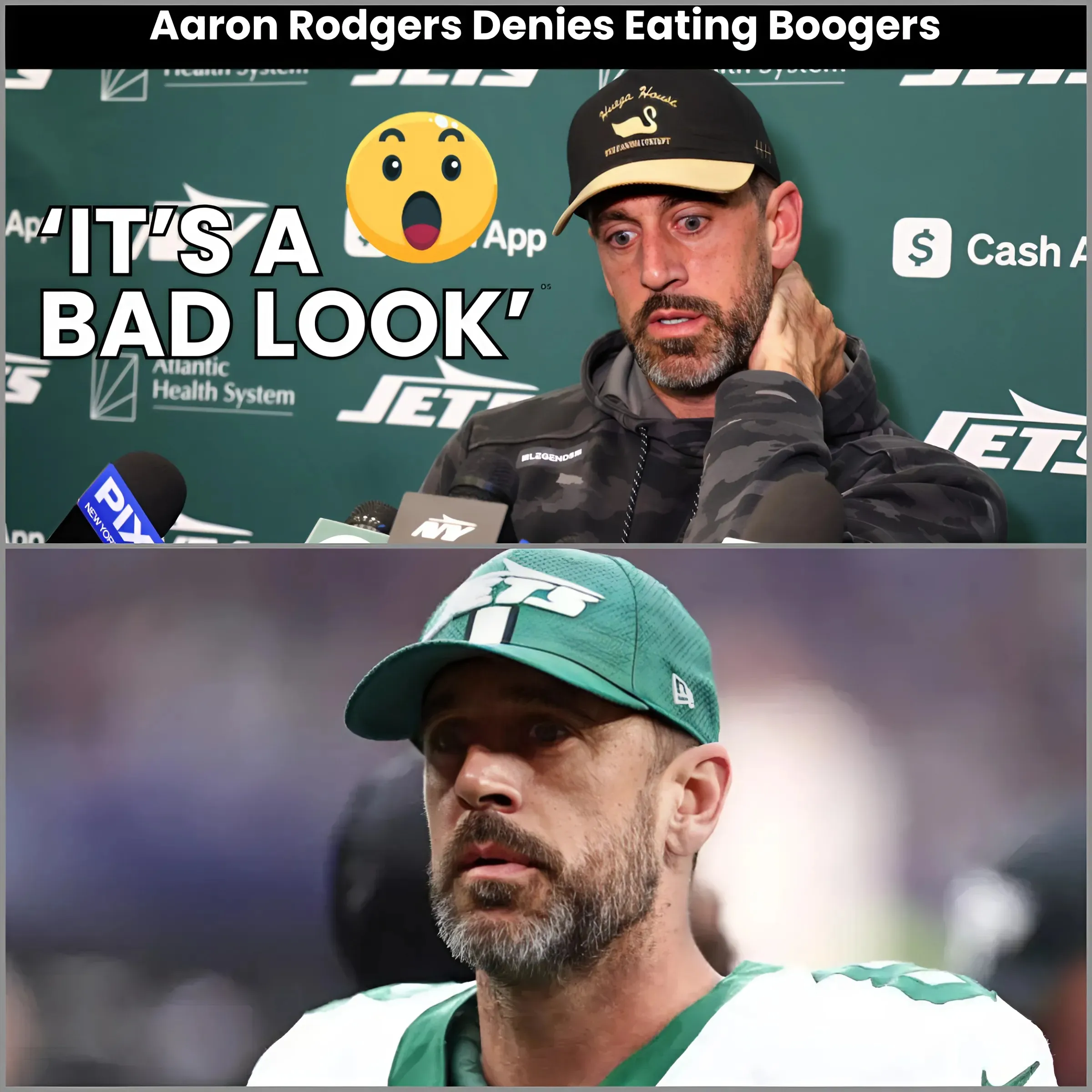 Aaron Rodgers Denies Eating Boogers After ‘Disgusting’ Video at Jets Game