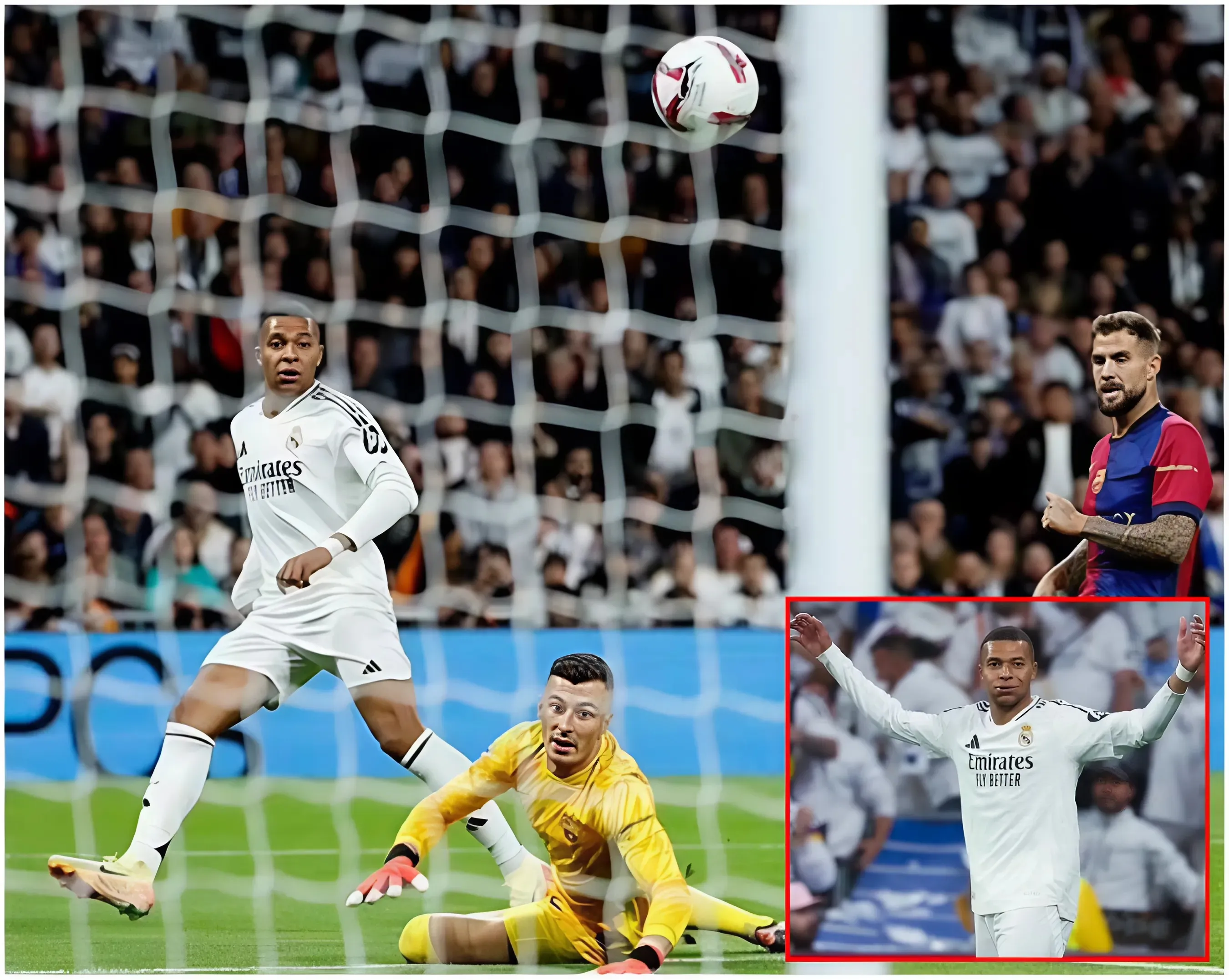 A la estrella del Real Madrid Kylian Mbappé le anularon dos goles en su debut en El Clásico tras ser sorprendido en fuera de juego SIETE veces contra el Barcelona