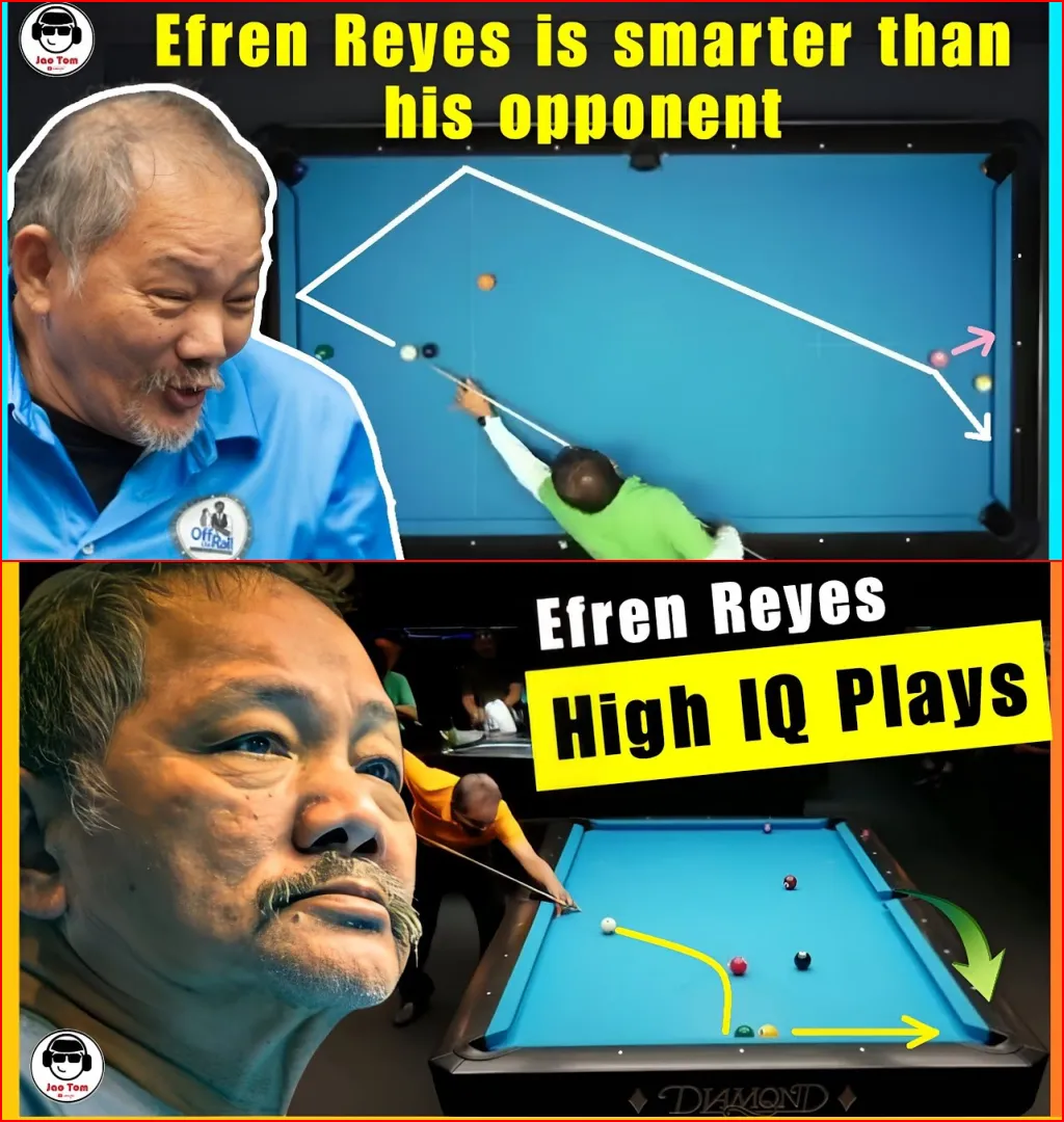 Check out these safe shots from Efren Reyes, you will see no one could face Efren Reyes 1vs1 when he was young