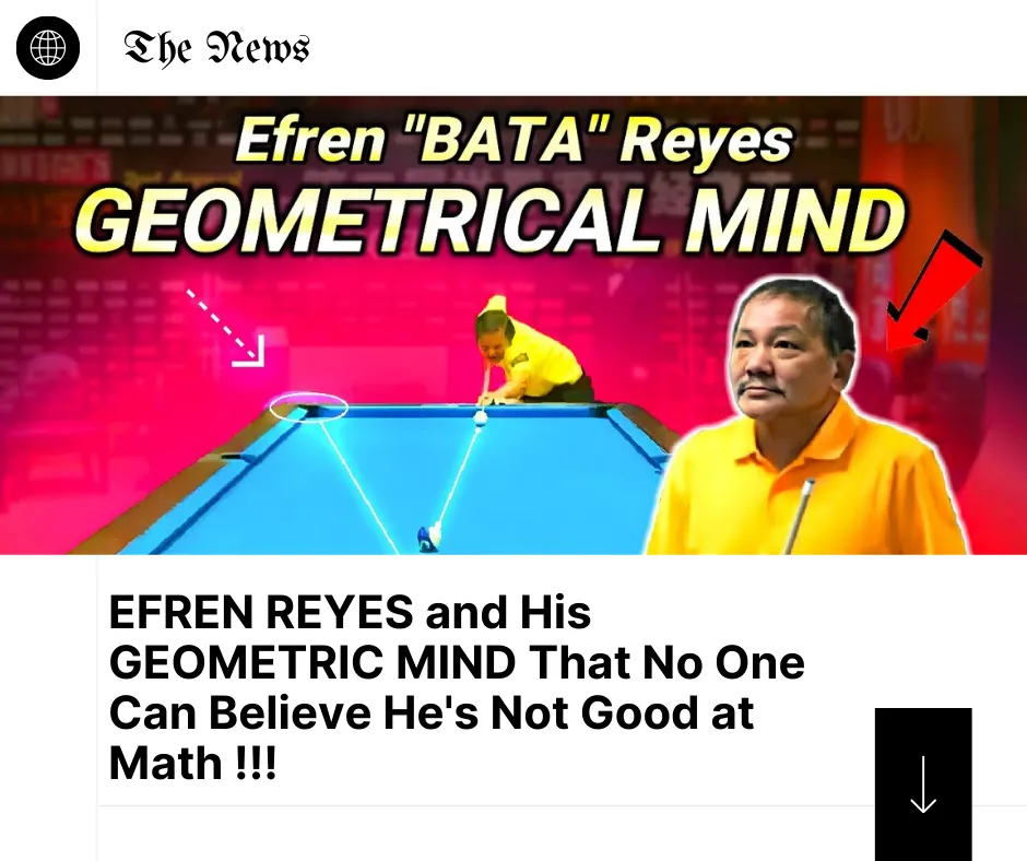 EFREN REYES and His GEOMETRIC MIND That No One Can Believe He's Not Good at Math