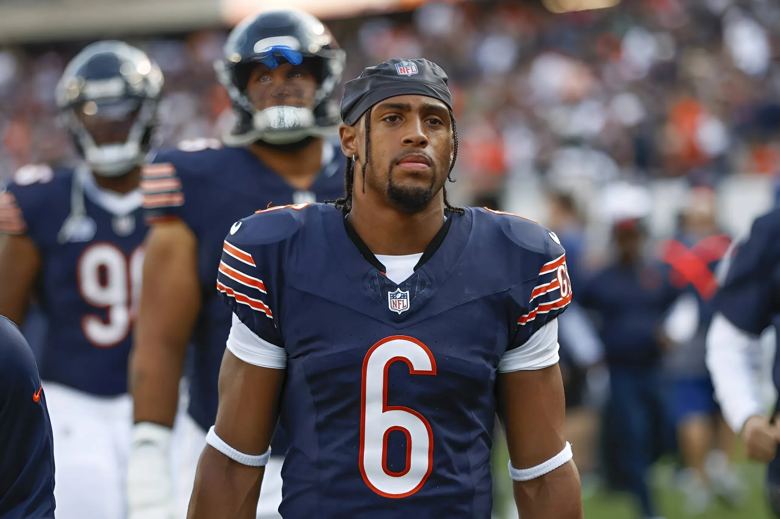 Bears down two key defensive players for potential Jayden Daniels clash