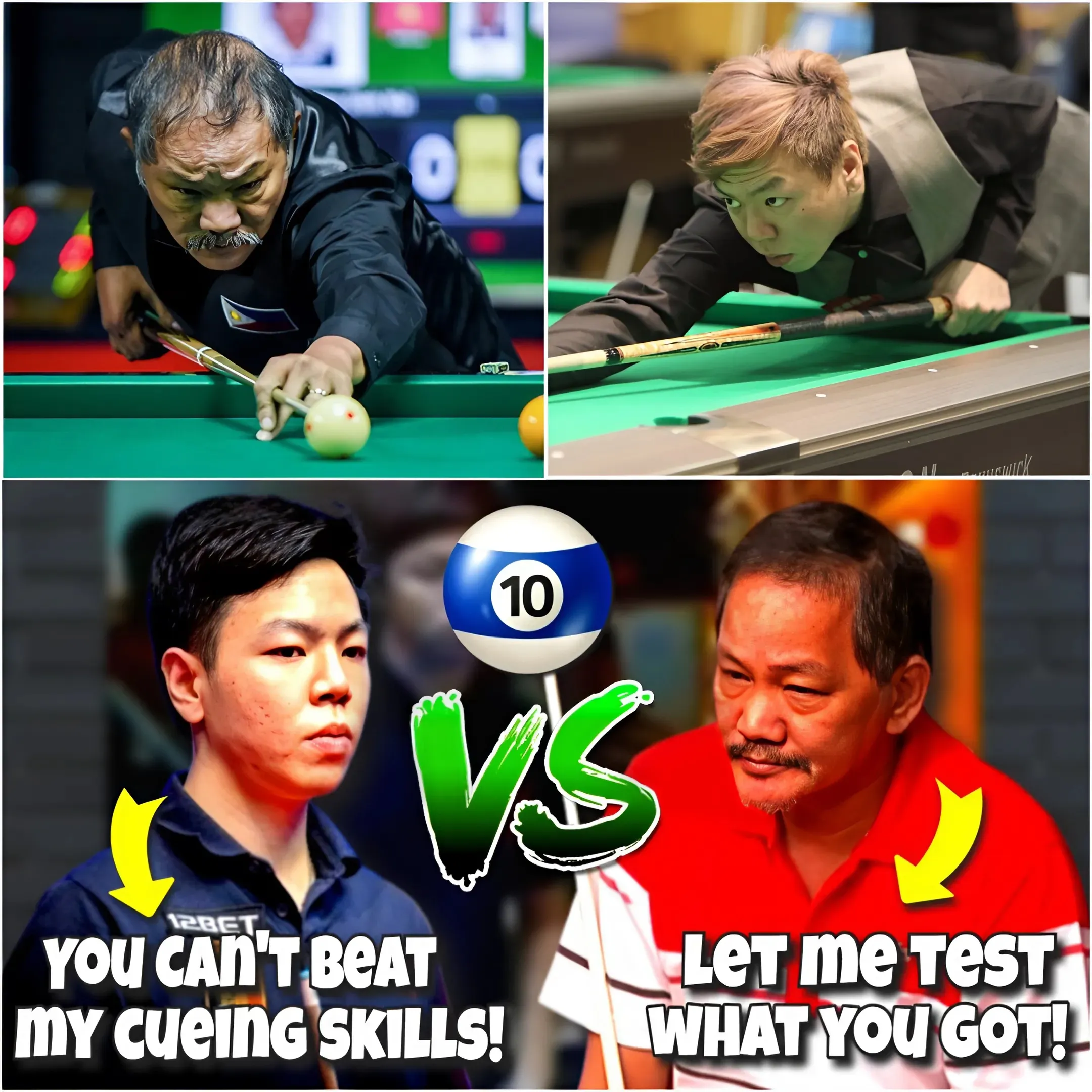 Legendary Magician Efren Reyes Stuns Wu Jia Qing with Incredible Magic Shots and Skillful Kick Shots