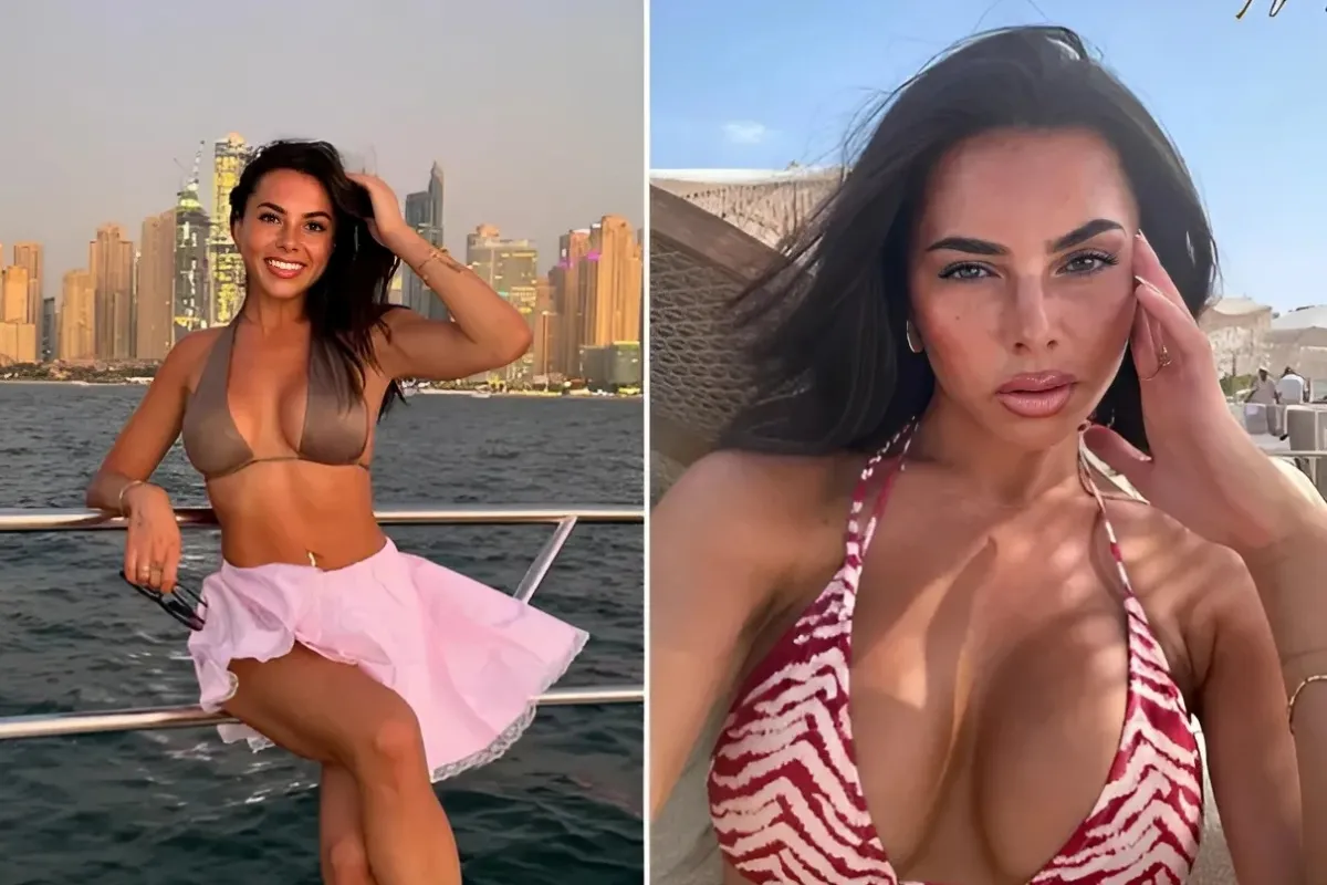 Love Island’s Paige Thorne almost falls out of barely-there bikini top as she poses on yacht in Dubai ngocc