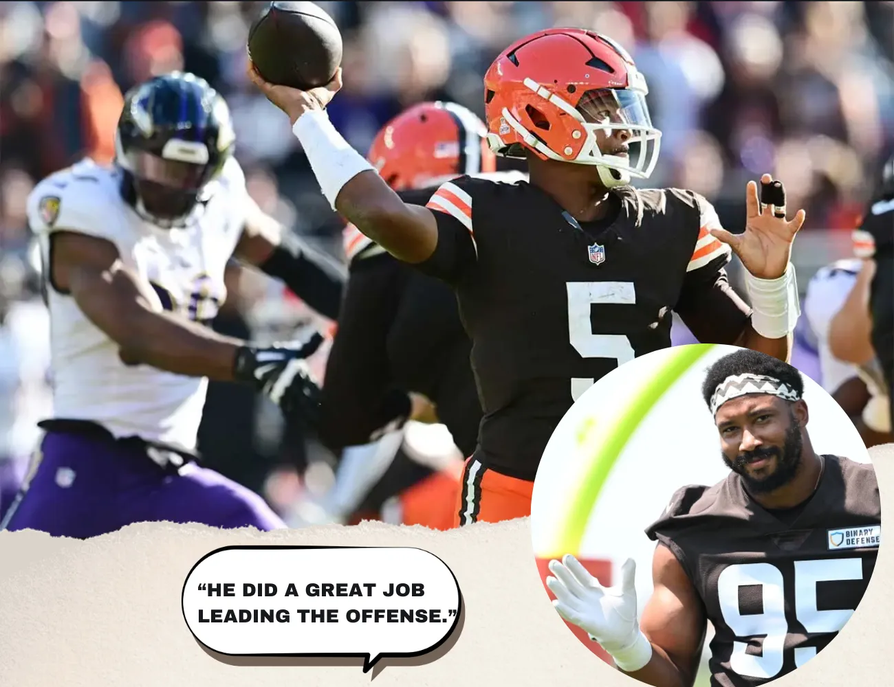 Browns' Myles Garrett drops truth bomb on Jameis Winston 'playing a** off'