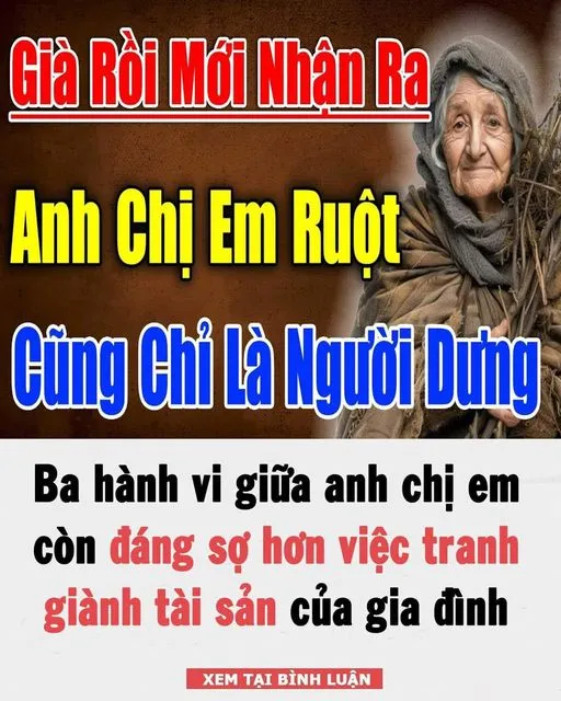 Ba hành vi giữa anh chị em còn đáng sợ hơn việc tranh giành tài sản của gia đình