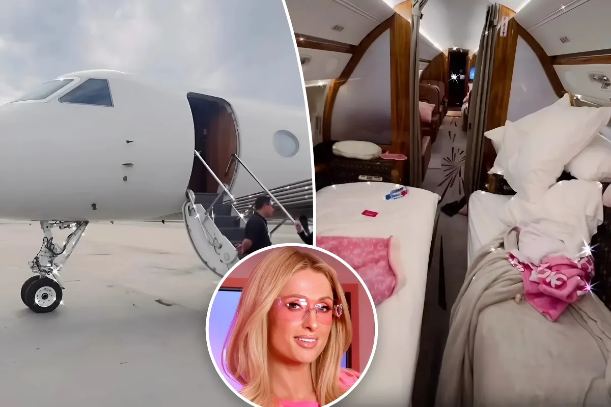 Inside Paris Hilton’s private jet dubbed ‘Sliv Air’: Plush bedding, pink decor and a fully-stocked kitchen - lulu