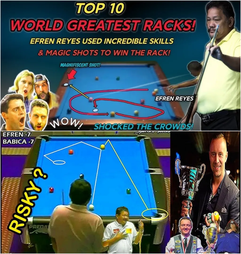 EFREN REYES DEMONSTRATED INCREDIBLE SKILLS & MAGIC SHOTS TO WIN THE RACK & DEFEATED HIS OPPONENTS!