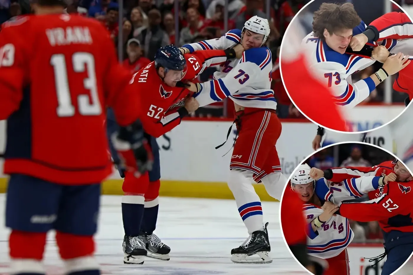 Matt Rempe fights Capitals heavyweight in first shift back with Rangers-quang