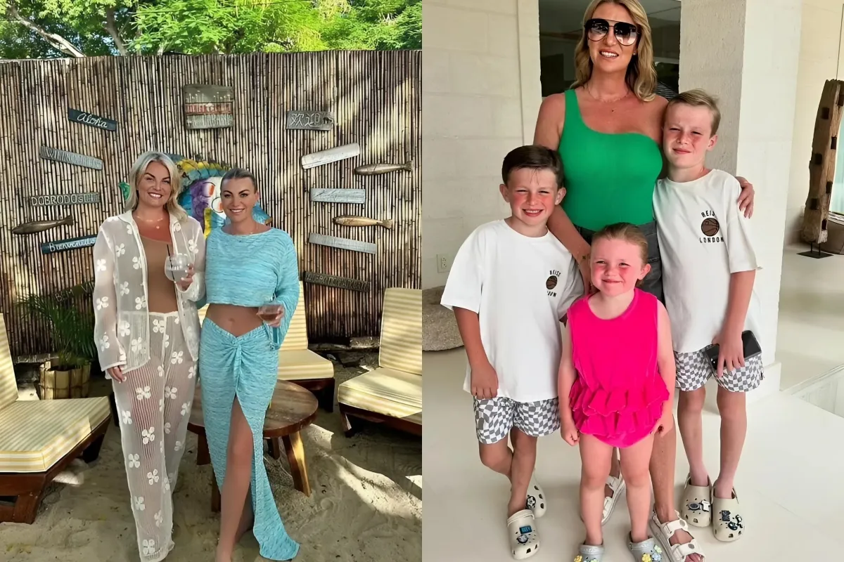 Billi Mucklow flashes her toned midriff in blue co-ord as she continues to enjoy holiday with her sister and kids while brushing off ex Andy Carroll's new romance with Lou Teasdale ngocc