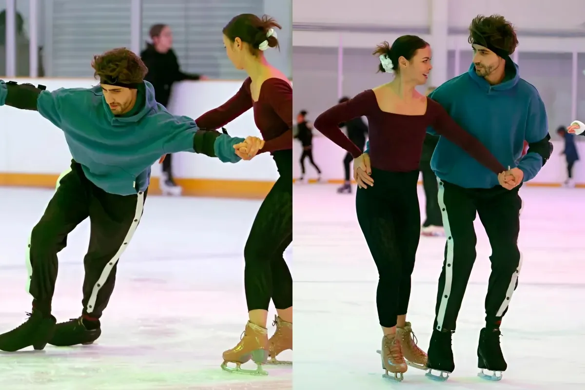 Love Island’s Chris Taylor looks VERY unsteady on his skates as he’s seen for the first time with DOI par ngocc