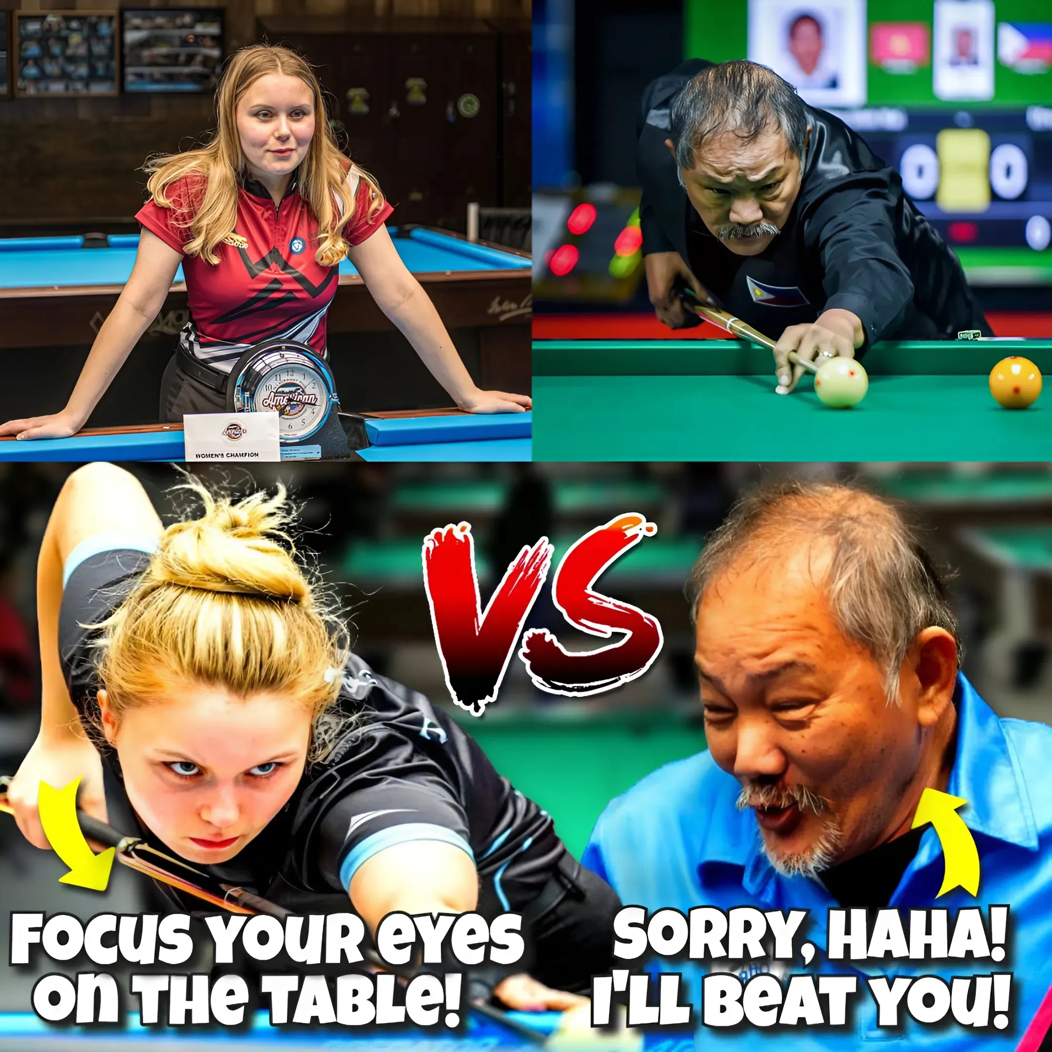 Pool Genius and Kristina Tkach, the Billiards Master, faced off in an epic hill-to-hill match that had fans on the edge of their seats. The tension was palpable as these two titans of the pool world clashed in a battle of skill, strategy, and nerves.