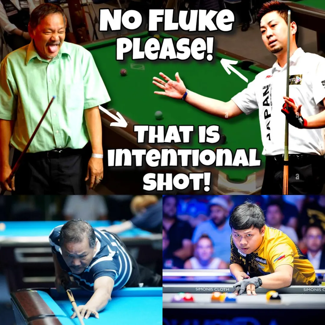 This is the terrible pressure when facing the top 1: Naoyuki Almost Fell Off His Chair When Witnessing Efren Reyes' Miraculous Fluke Shot At The 2016 Asian 9-Ball Tour Finals!