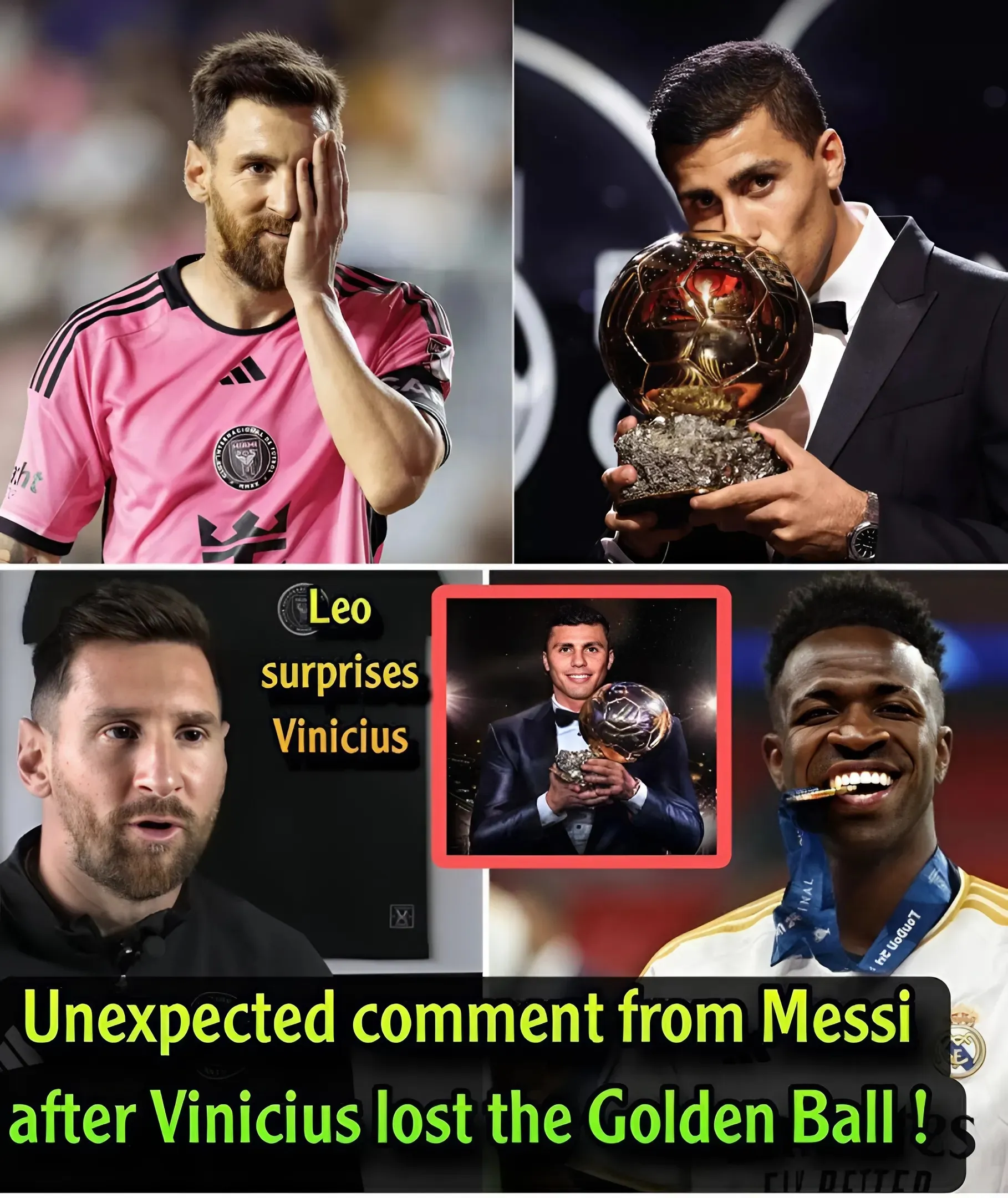 En una entrevista reciente: ¡Se "REVELÓ" el comentario sorpresa de Lionel Messi sobre la pérdida del Balón de Oro de Vinicius Junior ante Rodri!