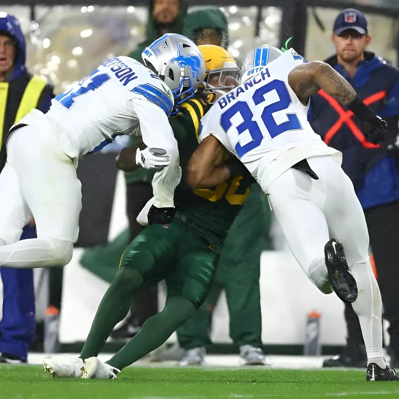 Lions’ Brian Branch ejected for helmet-to-helmet hit on Packers player