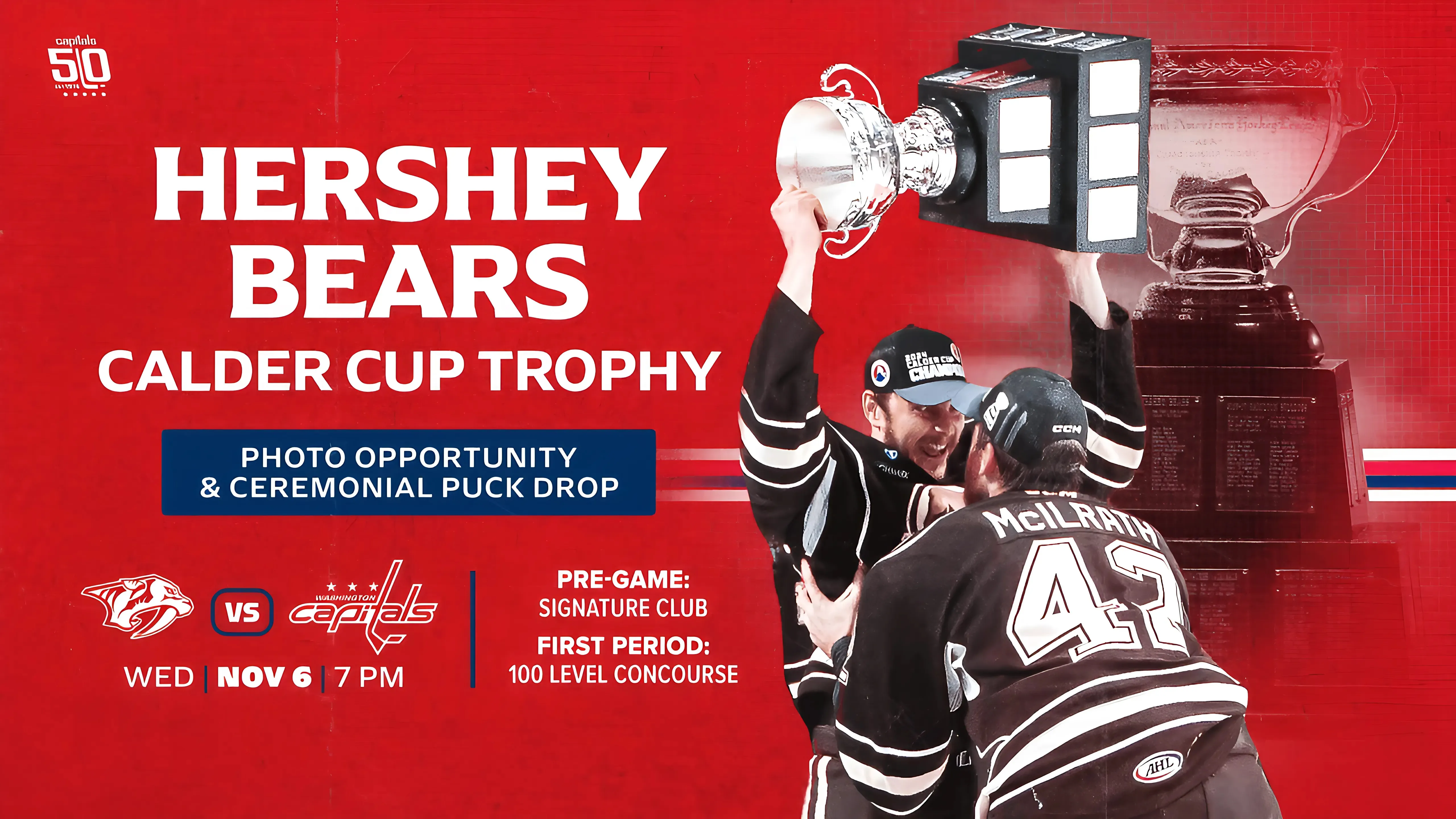 Washington Capitals to honor Hershey Bears’ 2024 Calder Cup championship team with pregame ceremony against Nashville trucc