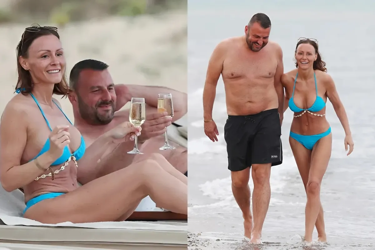 Chanelle Hayes looks loved up with new husband as they kiss in the sea on honeymoon in Greece ngocc