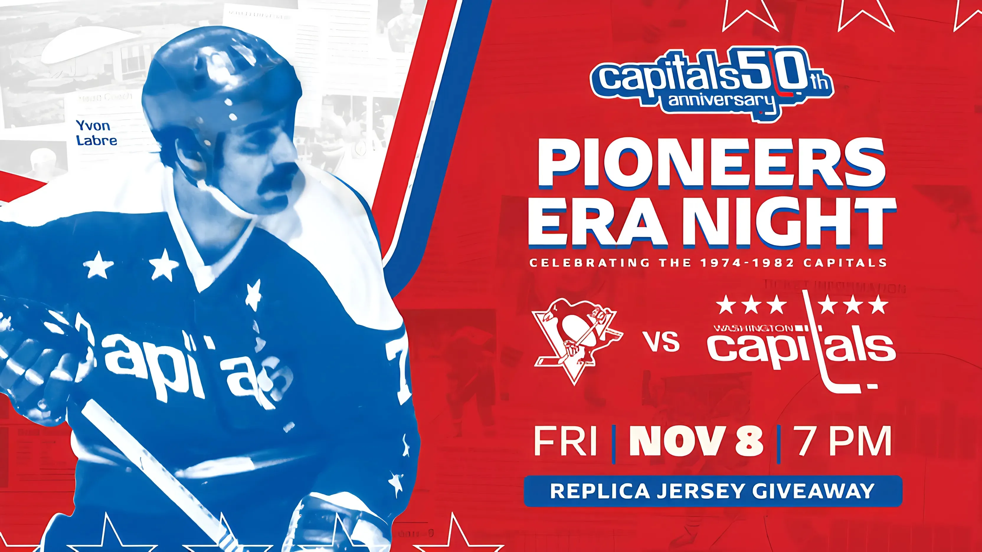 Capitals to Host “The Pioneers” 50th Anniversary Era Night Nov. 8 vs. PIT trucc