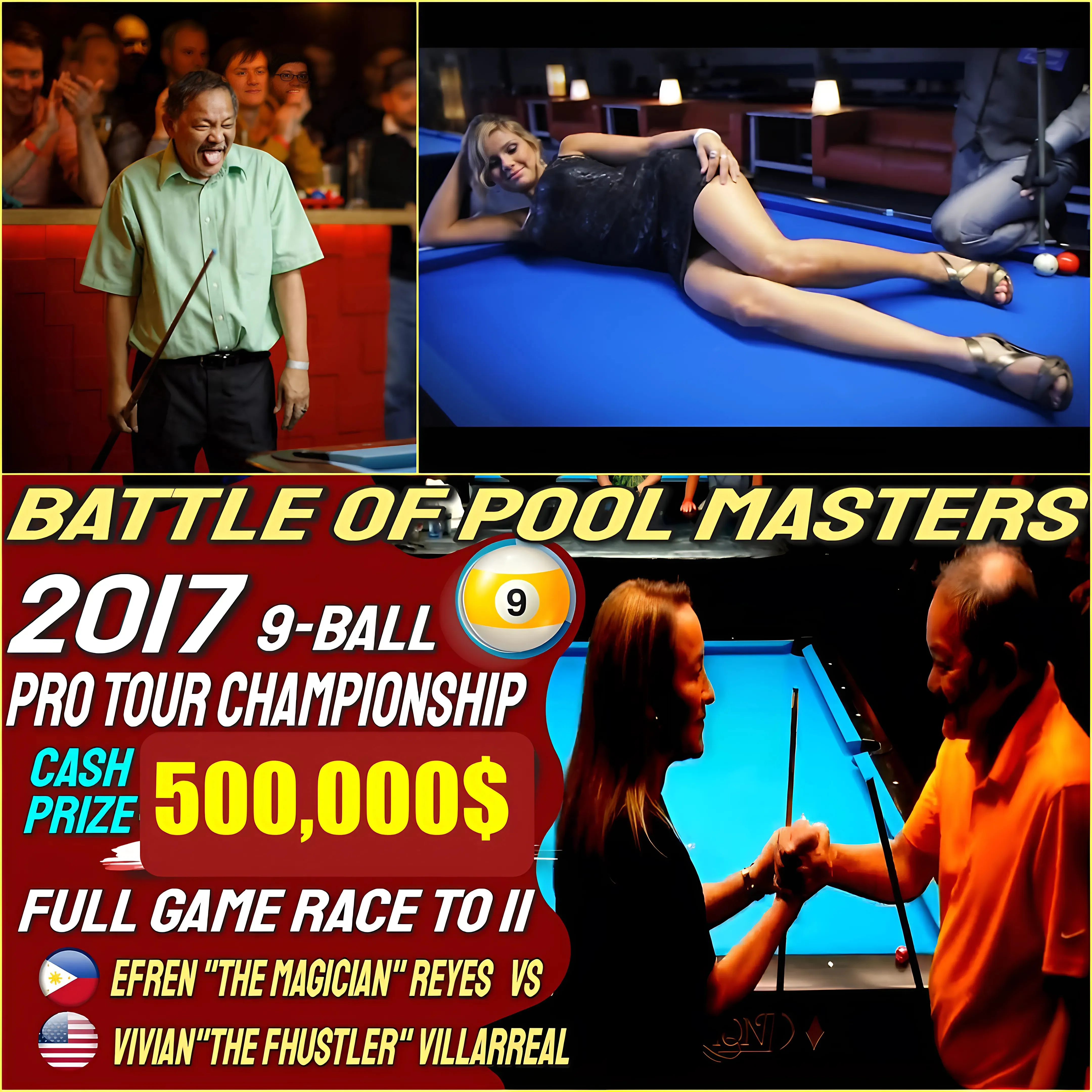 The Woman Who Challenged The Wizard To The Biggest Betting Match, The Must-See Match: "Efren Reyes Vs Vivian Villarreal: $500,000 Face-Off In The 9 Ball Race to 11!"