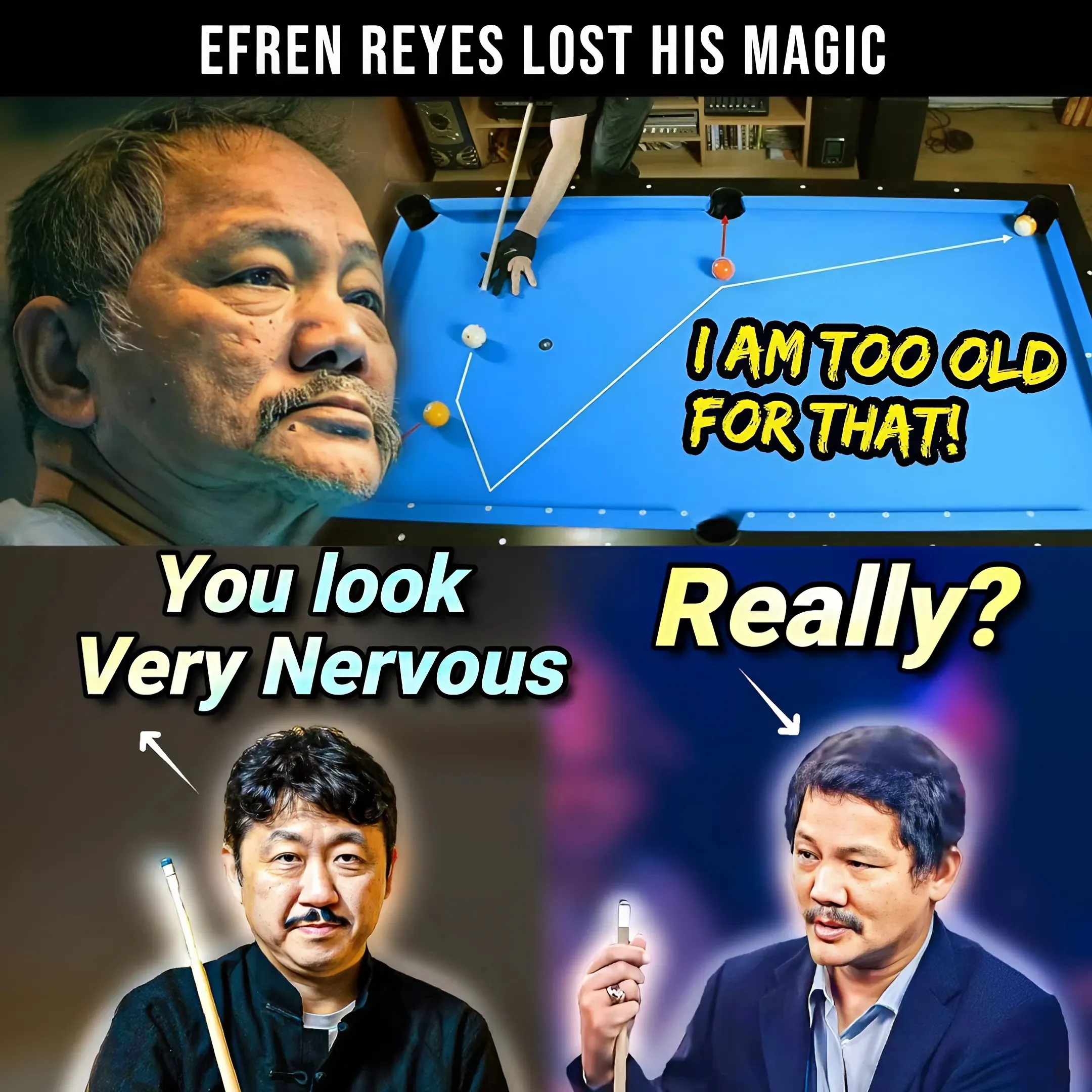 His Experience and Expertise Make Him a Force to Be reckoned with But The Young People Don't Care When Confident Cue Player Thought He Could Taunt 55-Year-Old Efren Reyes, But The Results Shocked Everyone!