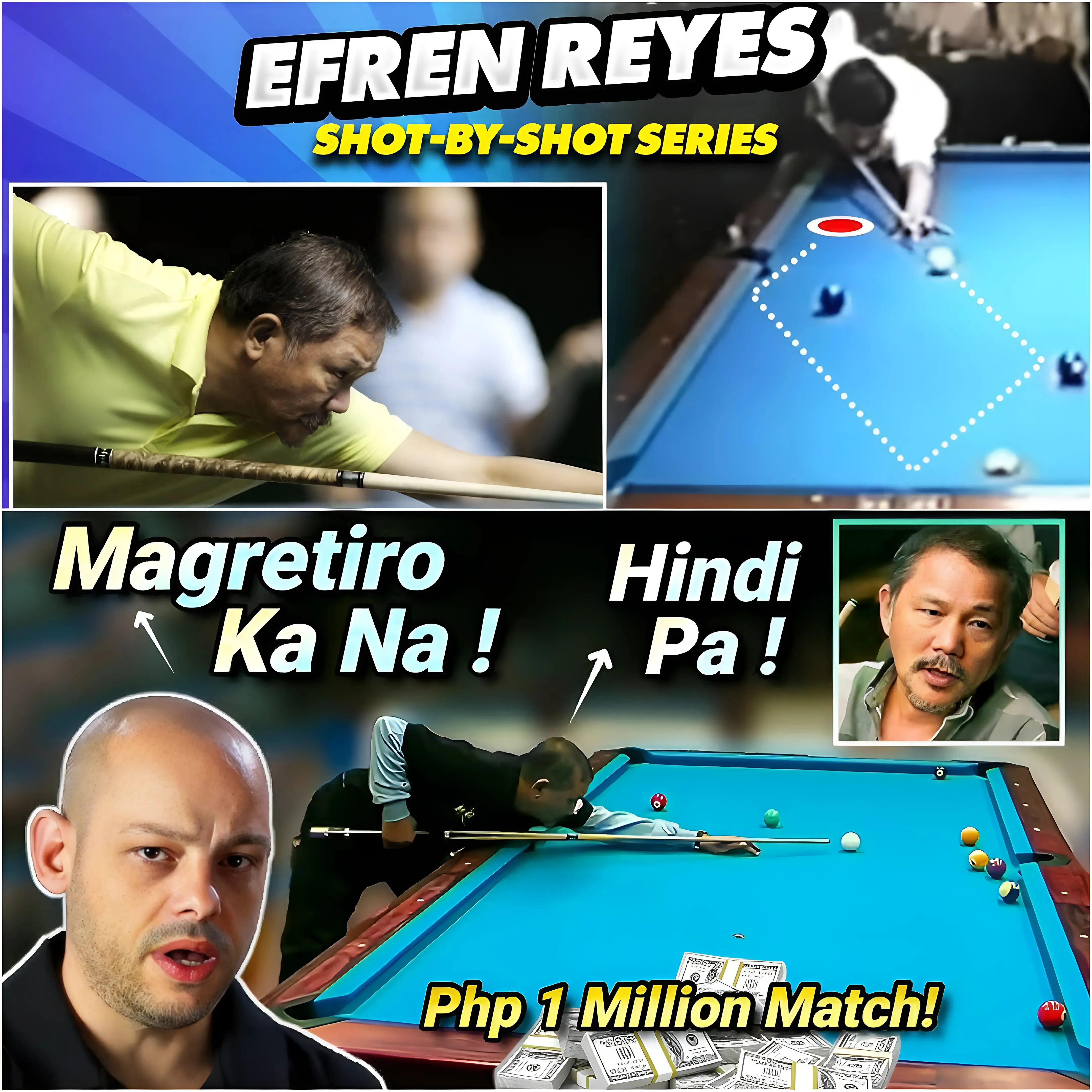 Efren Reyes Takes on Magician Master Against German Pool Master: The Most Chaotic Match Ever, Because of Pool Roll