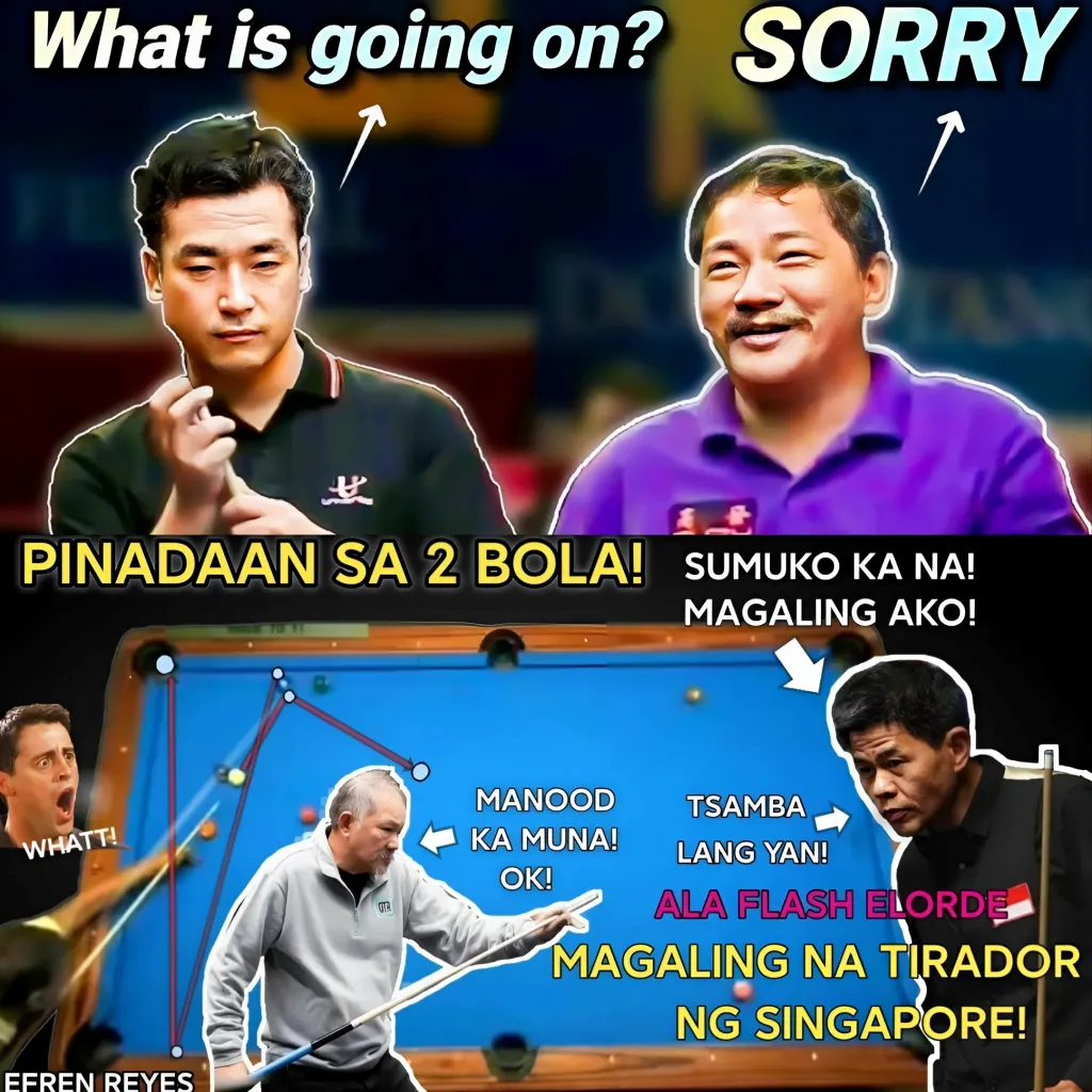 This is Impossible: 😱🏆 Unbelievable! Efren 'Bata' Reyes Hits Magical 'Isainag' Shot to Knock Out Opponent in Dramatic Match, Singapore Pool Team Coach Khiet Left Speechless!