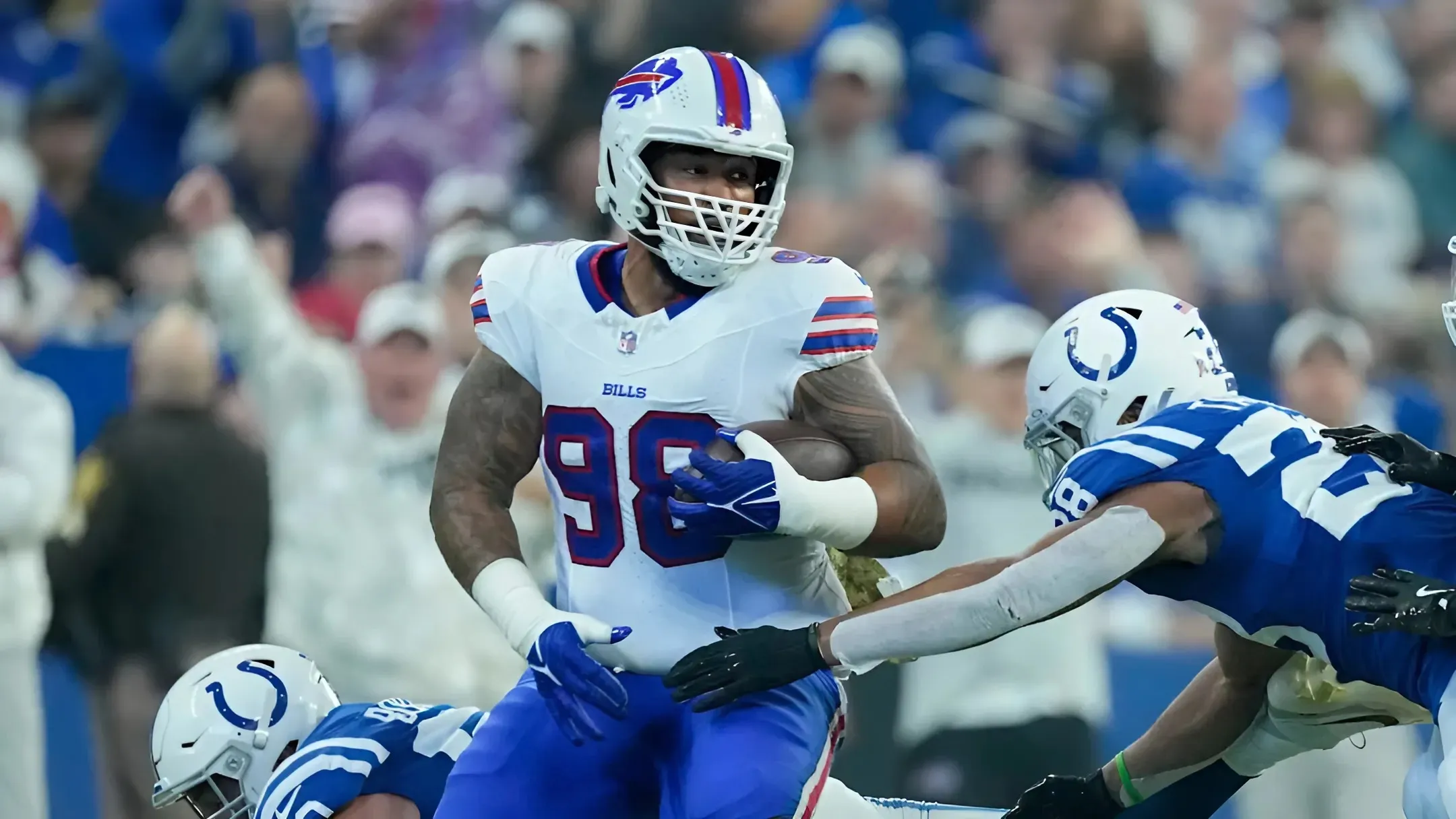 Bills' ball-hawk DT Austin Johnson now has as many career INTs as Jets' All-Pro CB