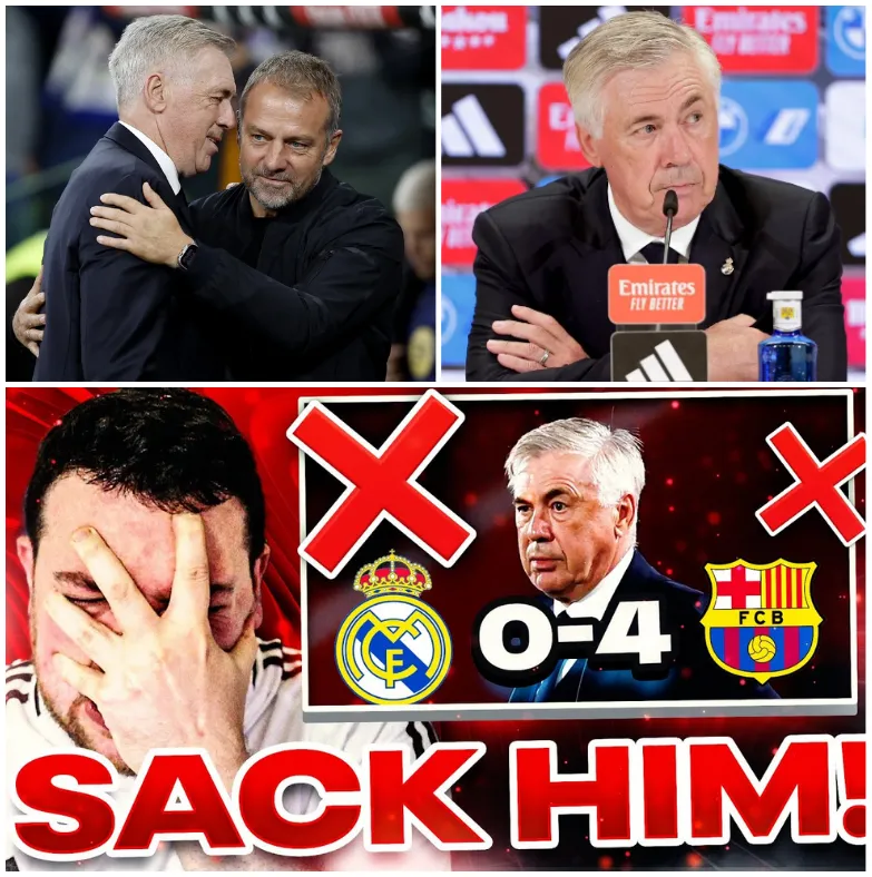 ¡DESPIDE A ANCELOTTI AHORA! ¡QUÉ VERGÜENZA! REACCIÓN DEL PARTIDO ¡Real Madrid 0-4 Barcelona! ¿Qué dijo el técnico Ancelotti tras la humillante derrota?