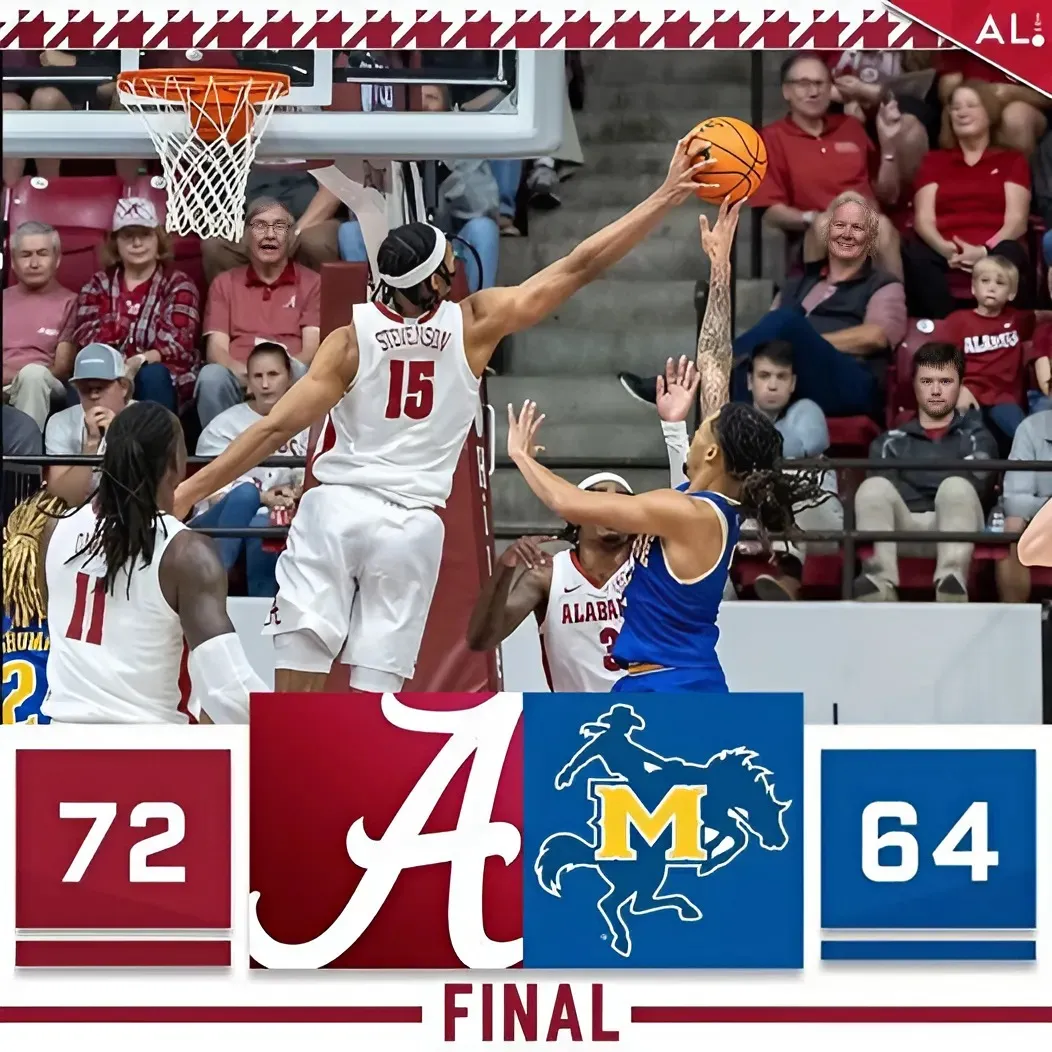 No. 2 Alabama holds off McNeese State, 72-64