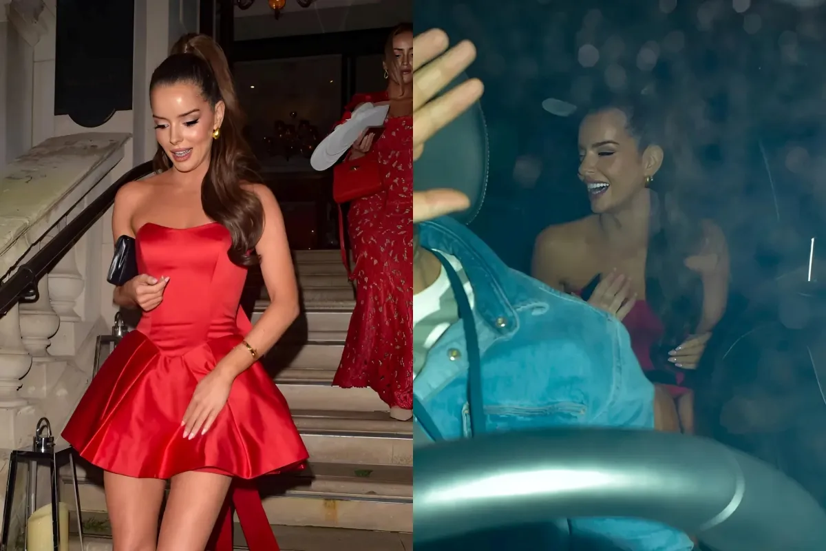 I’m A Celebrity’s late arrival Maura Higgins stuns in red mini-dress on final night out before flying to Australia ngocc