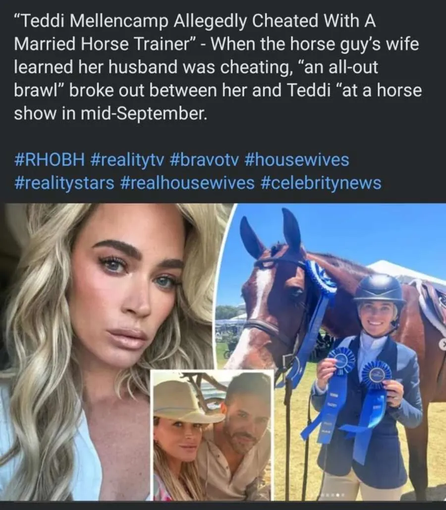 REPORT: RHOBH’s Teddi Mellencamp Had Affair With Married Horse Trainer Simon Schroeder as They Were Together When His Pregnant Wife Gave Birth, Plus Why Teddi Really Filed for Divorce From Edwin as She Shares Cryptic Post