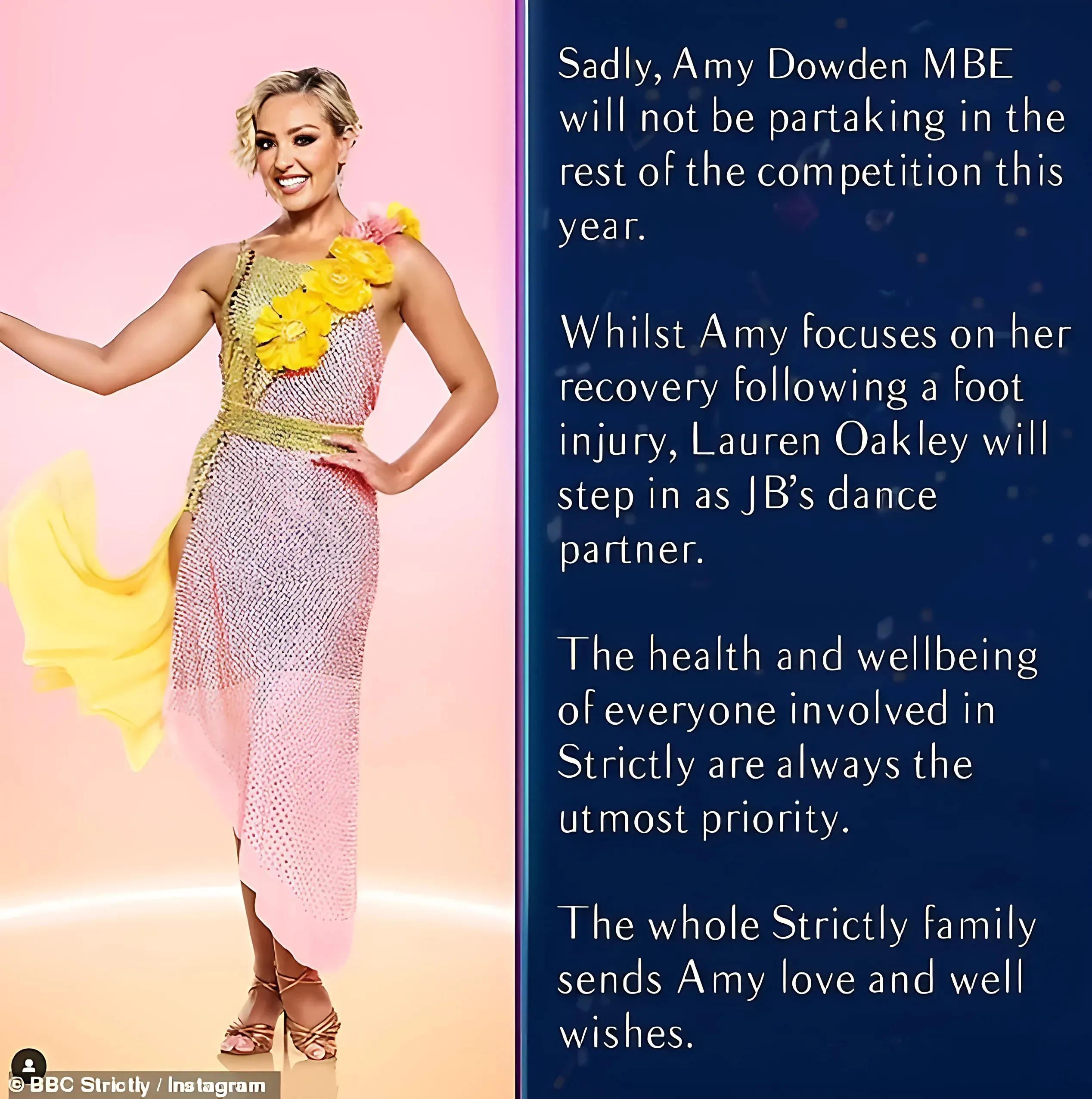 Strictly's Amy Dowden shares update on her health as she continues to recover from foot injury which forced her to pull out of the show-suong