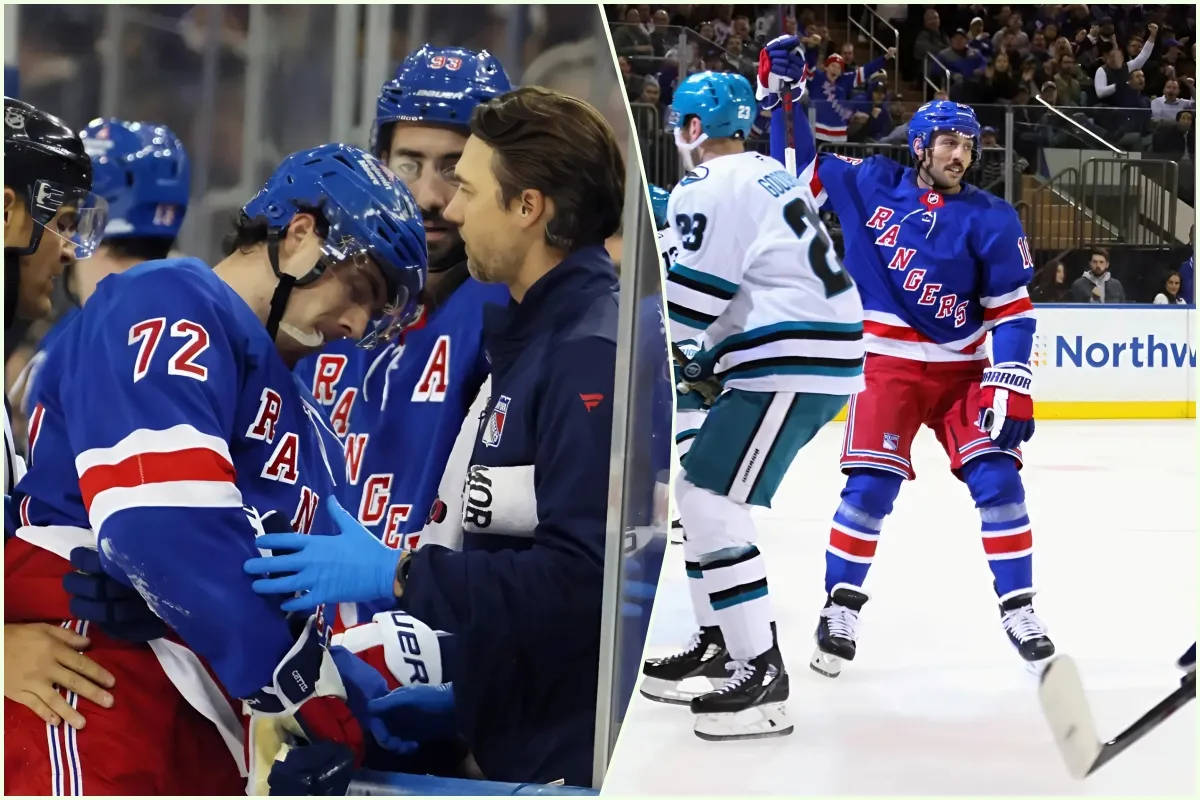 Rangers’ win over Sharks overshadowed by big Filip Chytil worry-quang