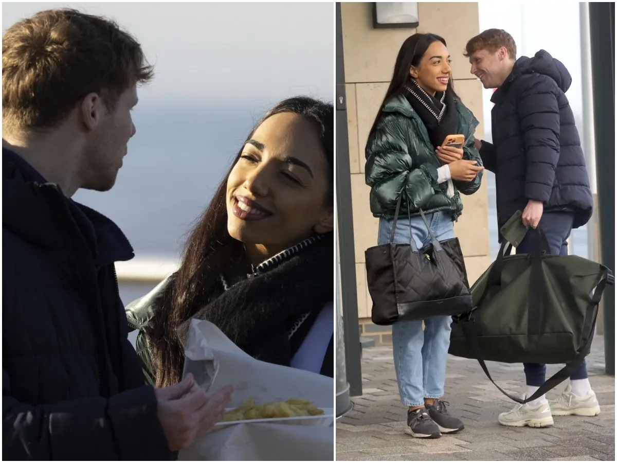 Strictly’s Jamie Borthwick looks closer than ever to pro partner Michelle as they arrive in Blackpool -suong