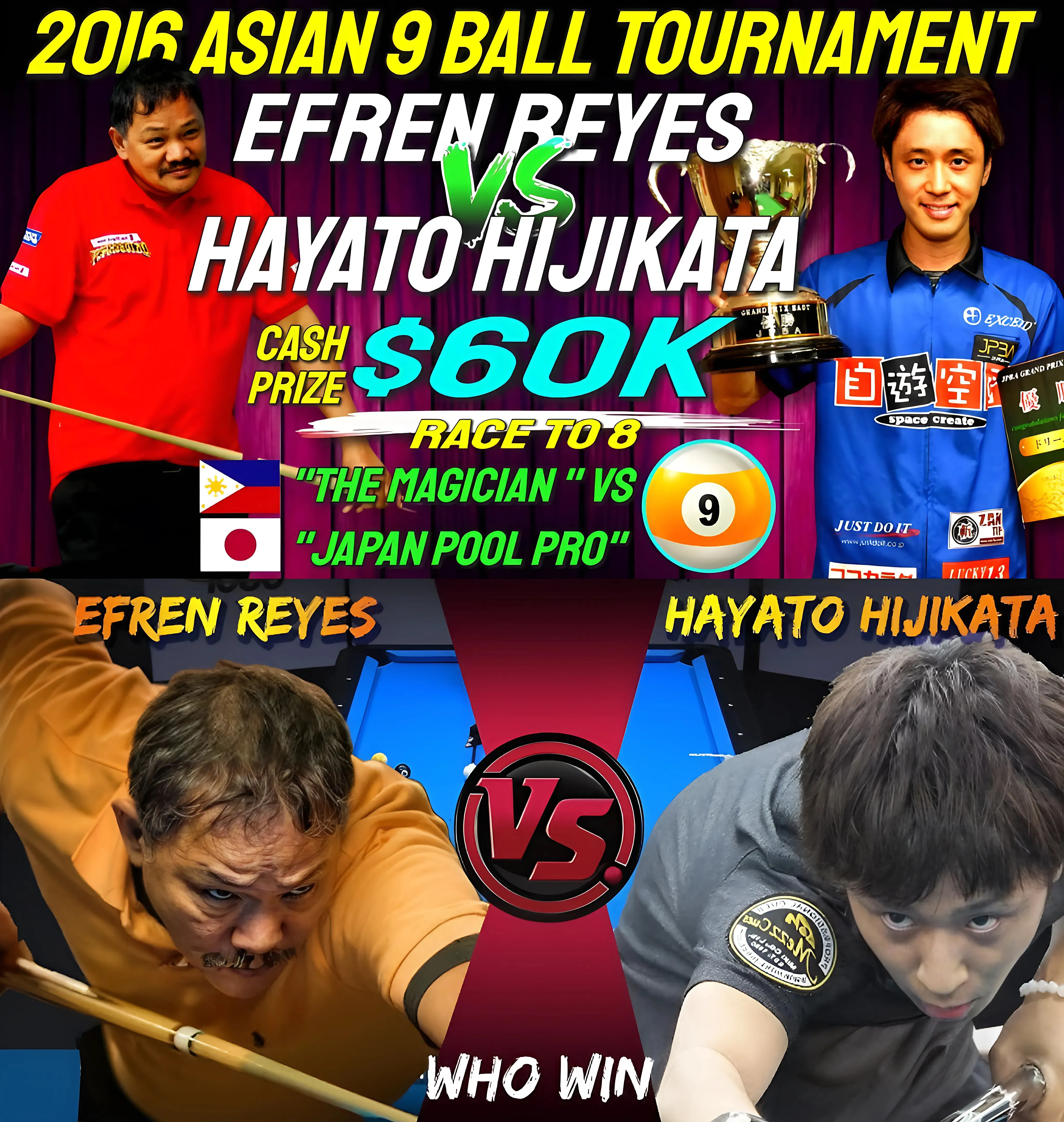 Don't Think Too Much, Sit In Your Chair And Sleep : Efren Reyes Faces Hayato Hijikata For Shocking $60K Prize!