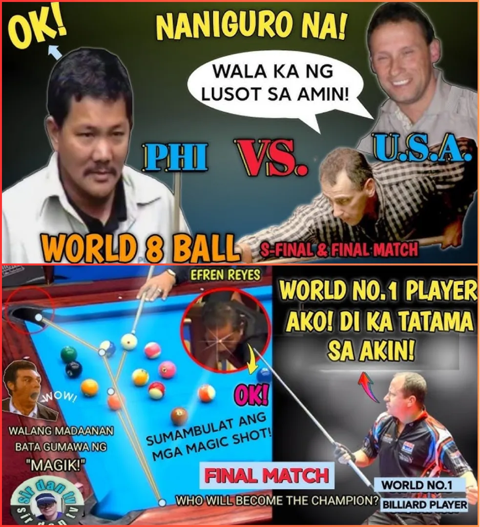 😱🔥 Efren "Bata" Reyes Is Shocking! Destroy 2 Pambato ng Amerika In W8BC S-Final & Final!