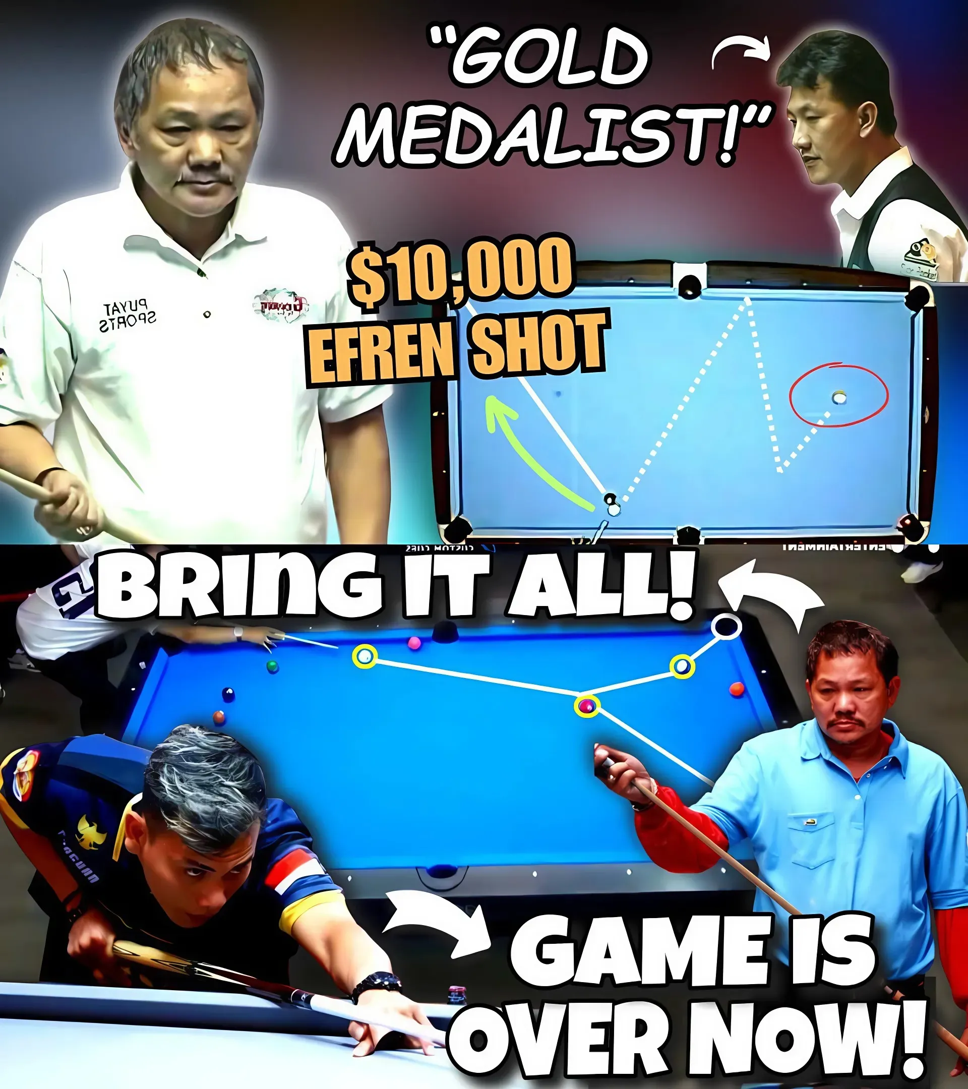 Fight of the Century: 69-Year-Old Efren Reyes vs. 27-Year-Old Punguan Sihombing - Who Is the Real 10-Ball King?