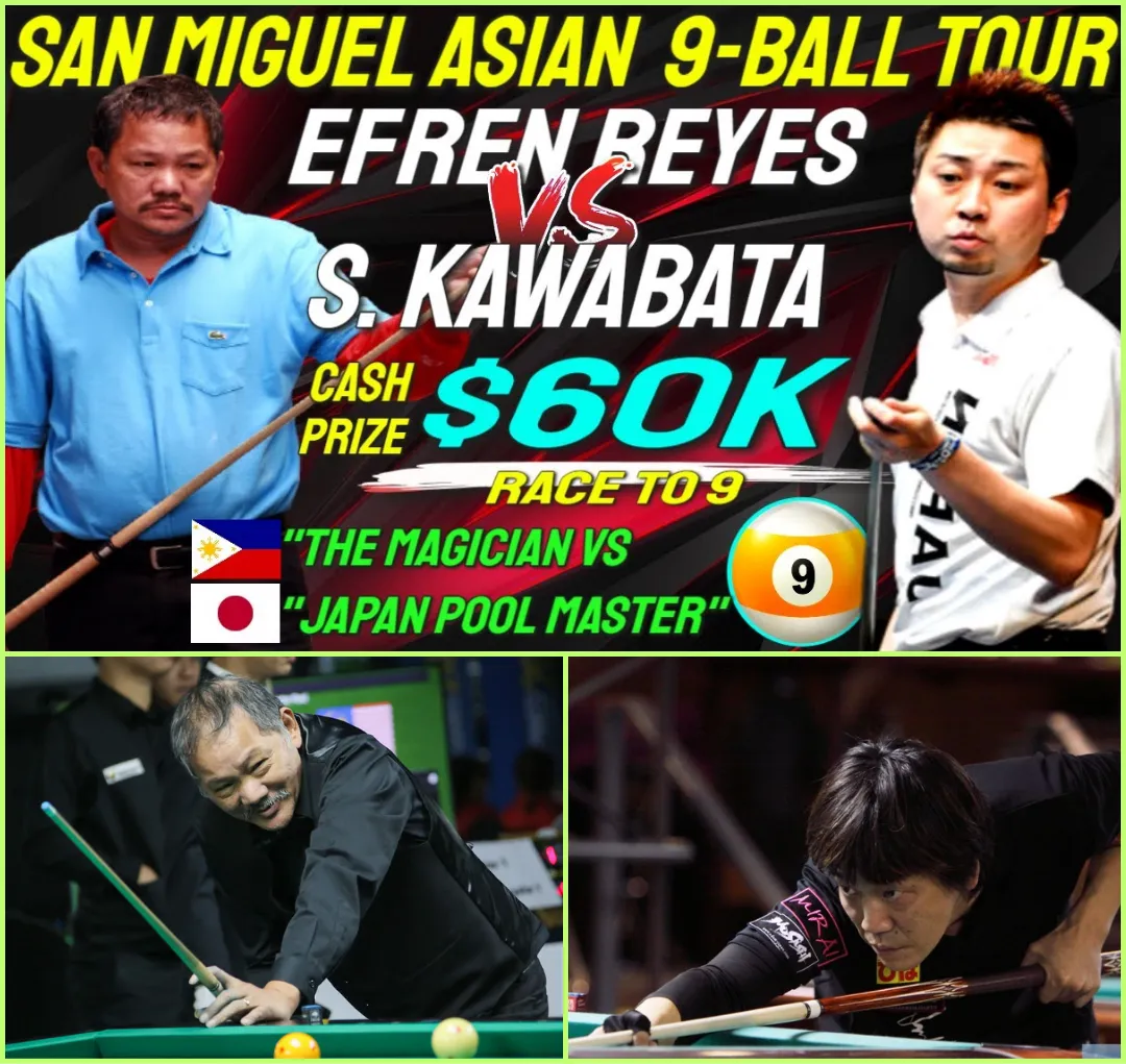 🎱✨ Efren Reyes Reveals "Secret Technique" Against Satoshi Kawabata With Magic Shot At SM Asian 9-Ball – Stunning!